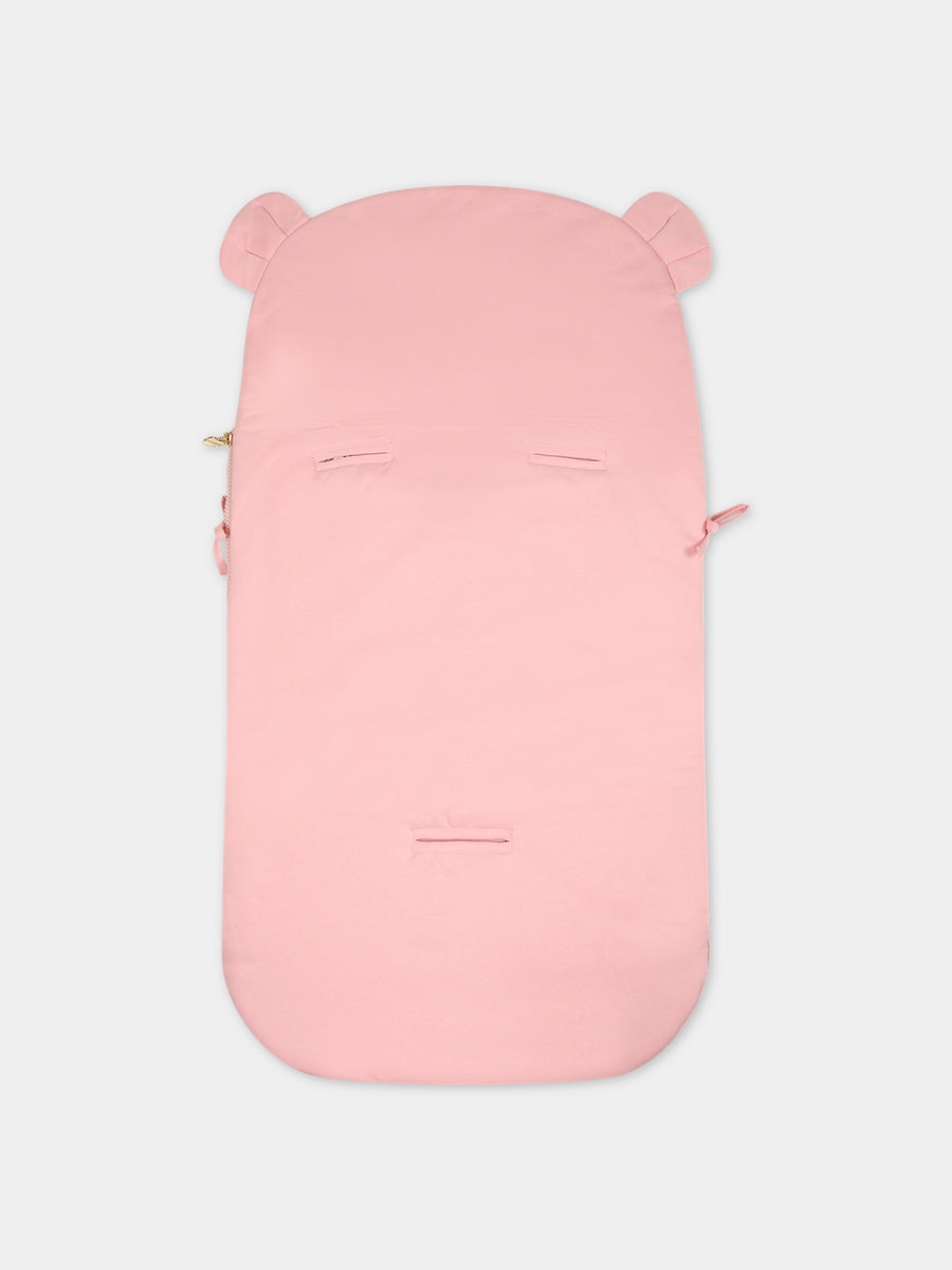 Sacco nanna rosa per neonata con Teddy Bear e logo,Moschino Kids,MUE00L LCA40 50209