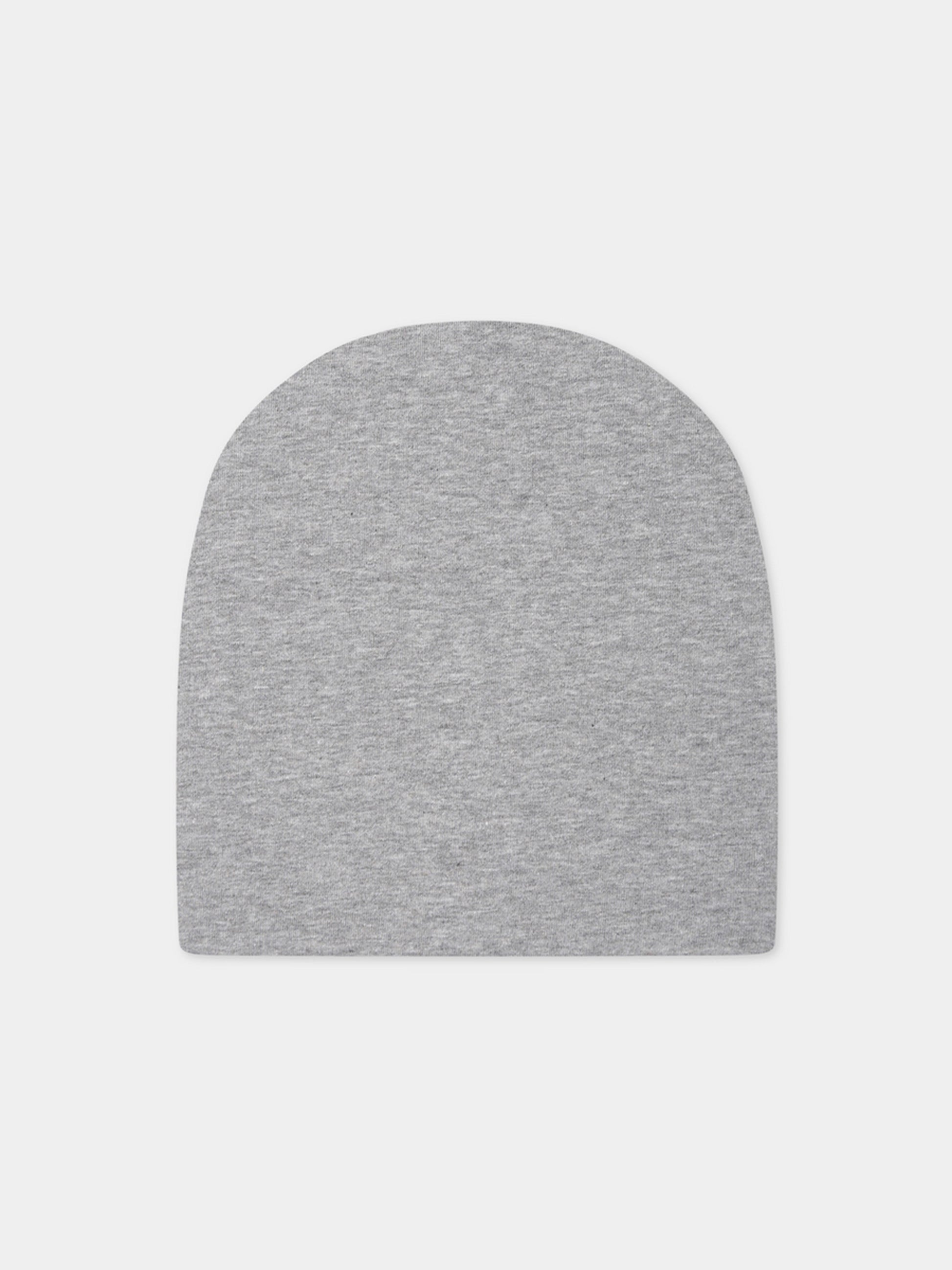 Berretto grigio per neonati con Teddy Bear e logo,Moschino Kids,MOX03N LDA17 60901