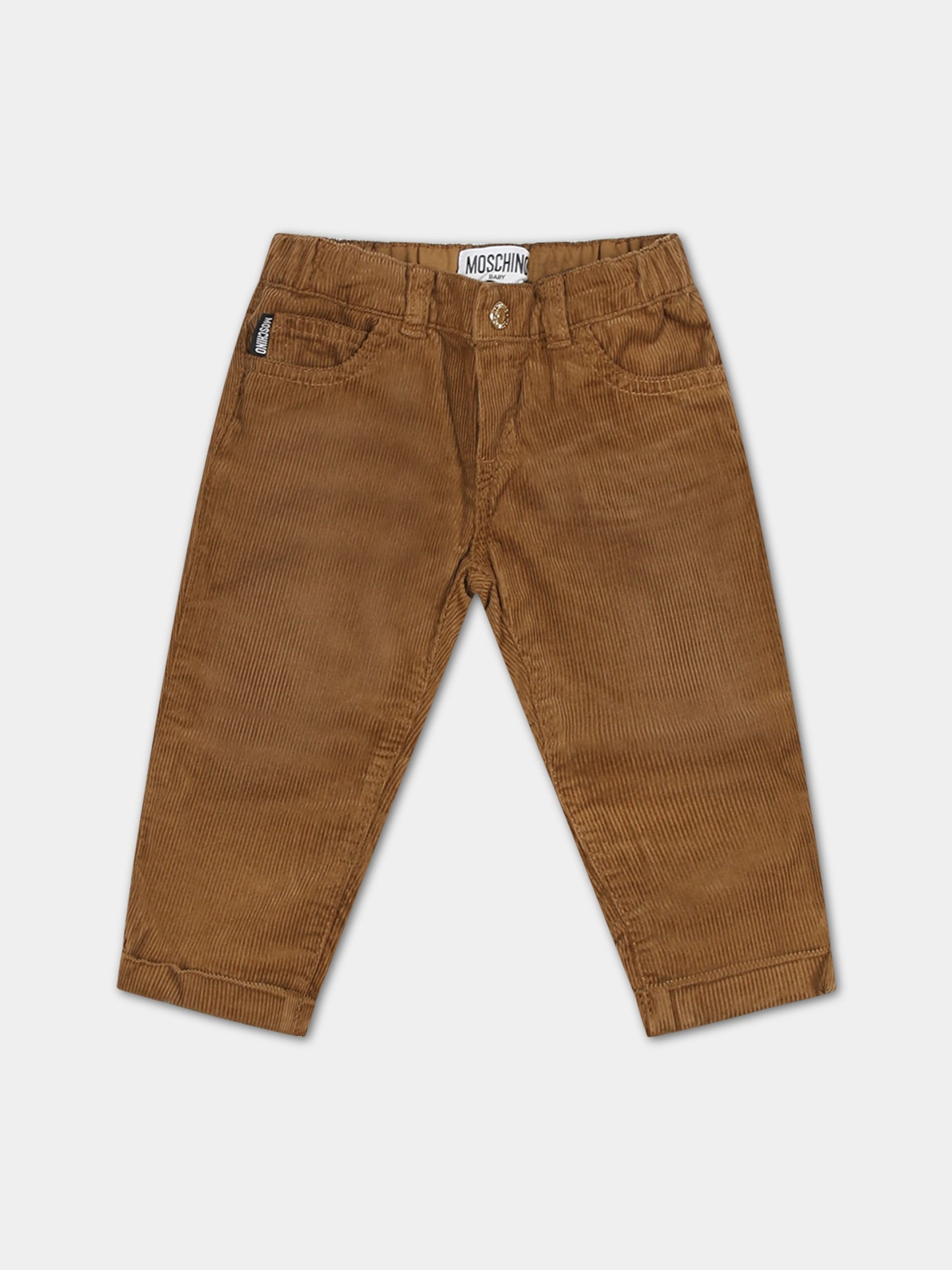 Pantaloni marroni per neonato con Teddy Bear,Moschino Kids,MMP041 N0Z79 20279