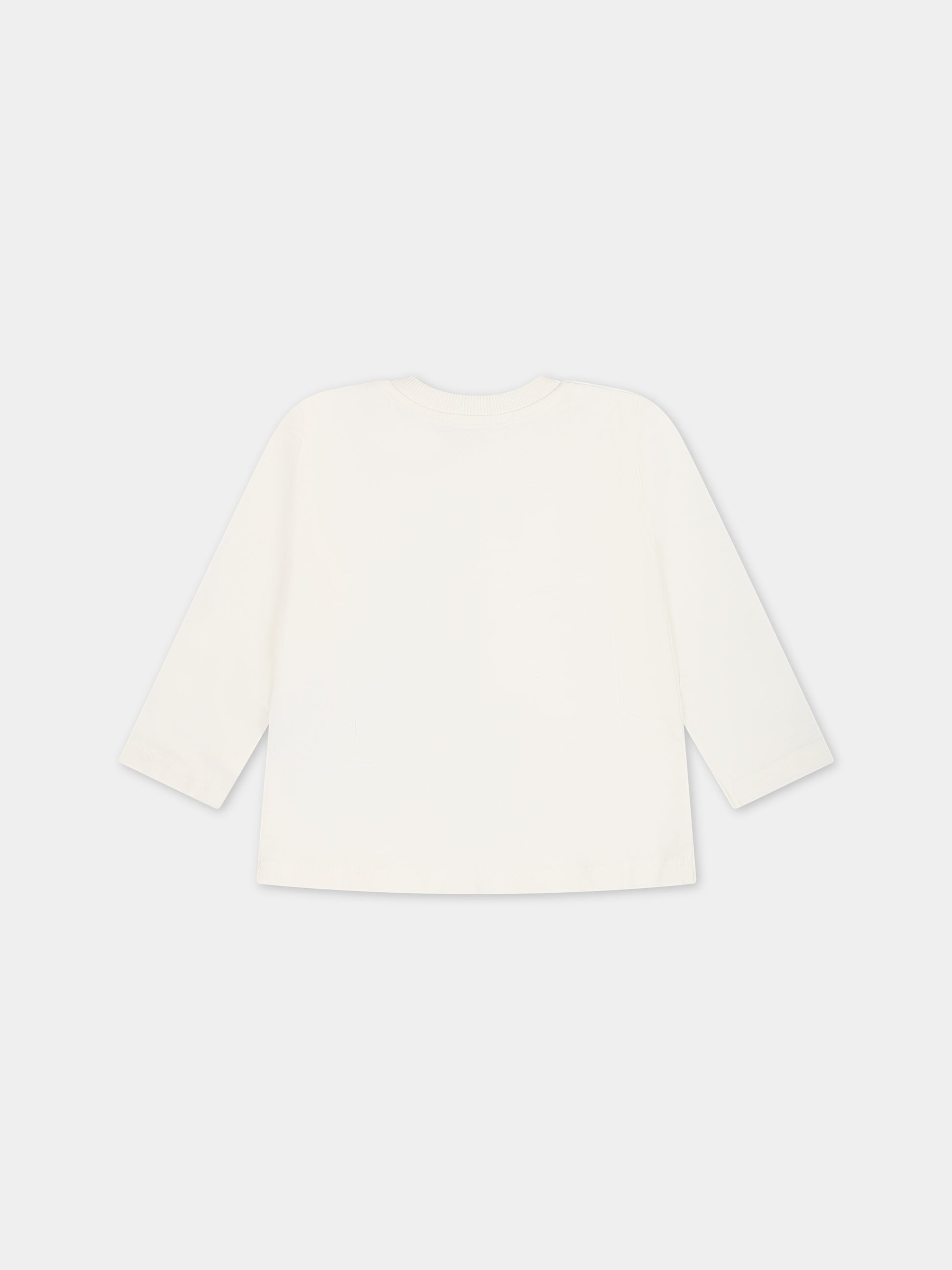 T-shirt bianca per neonato con Teddy Bear e logo,Moschino Kids,MWO00D LAA20 10063