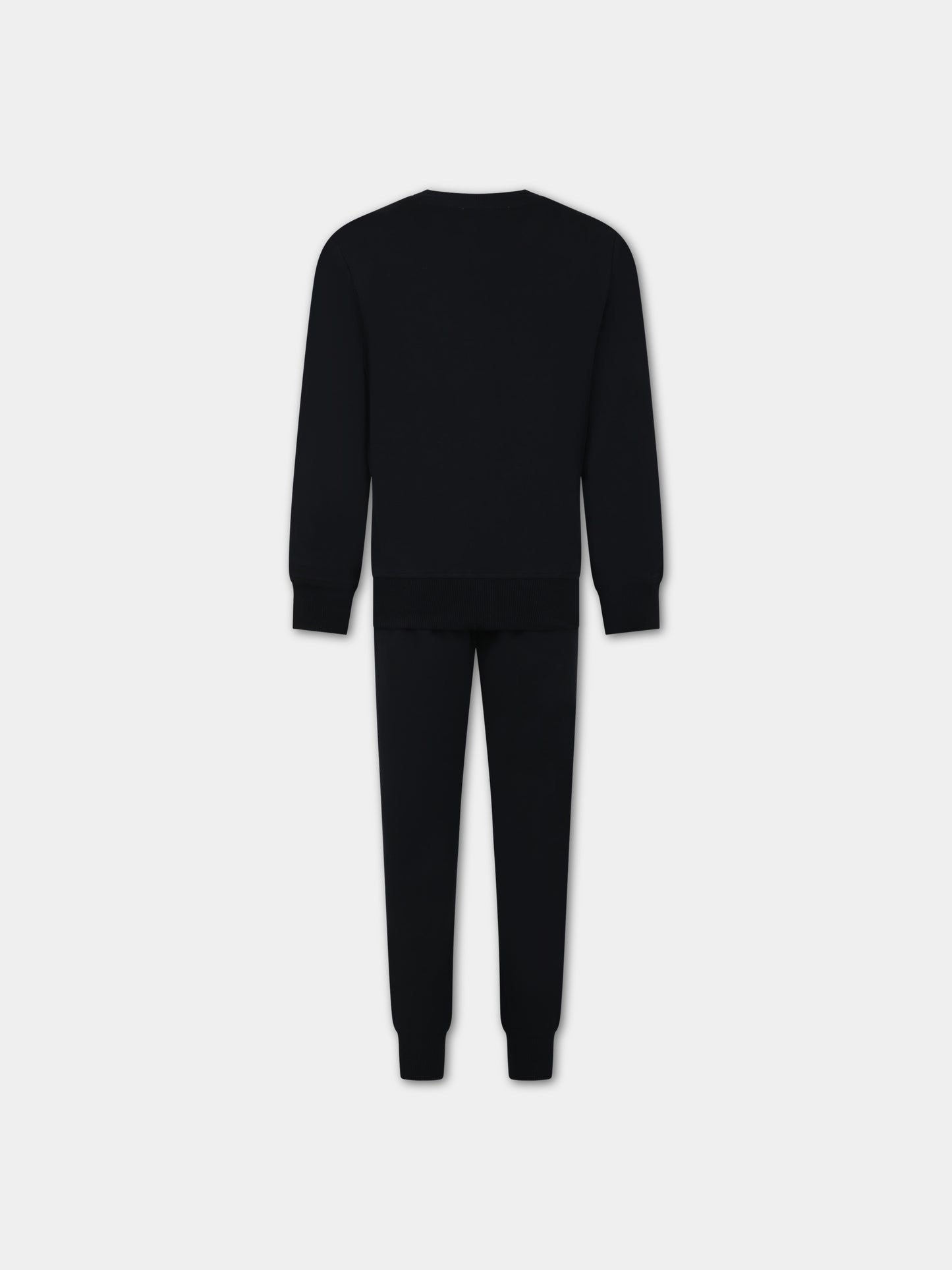 Completo nero per bambini con Tddy Bears e logo,Moschino Kids,HUK03G LCA40 60100