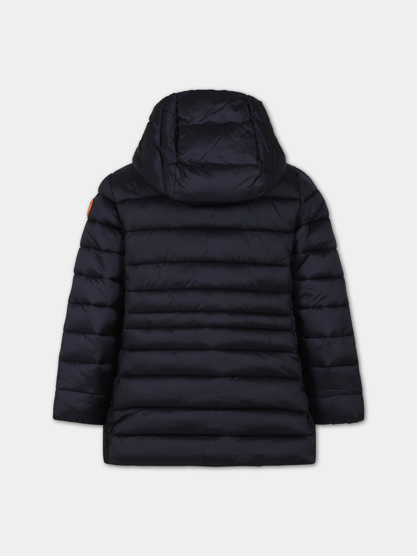 Piumino nero per bambina con logo,Save The Duck Kids,J47300G IRIS17 10000