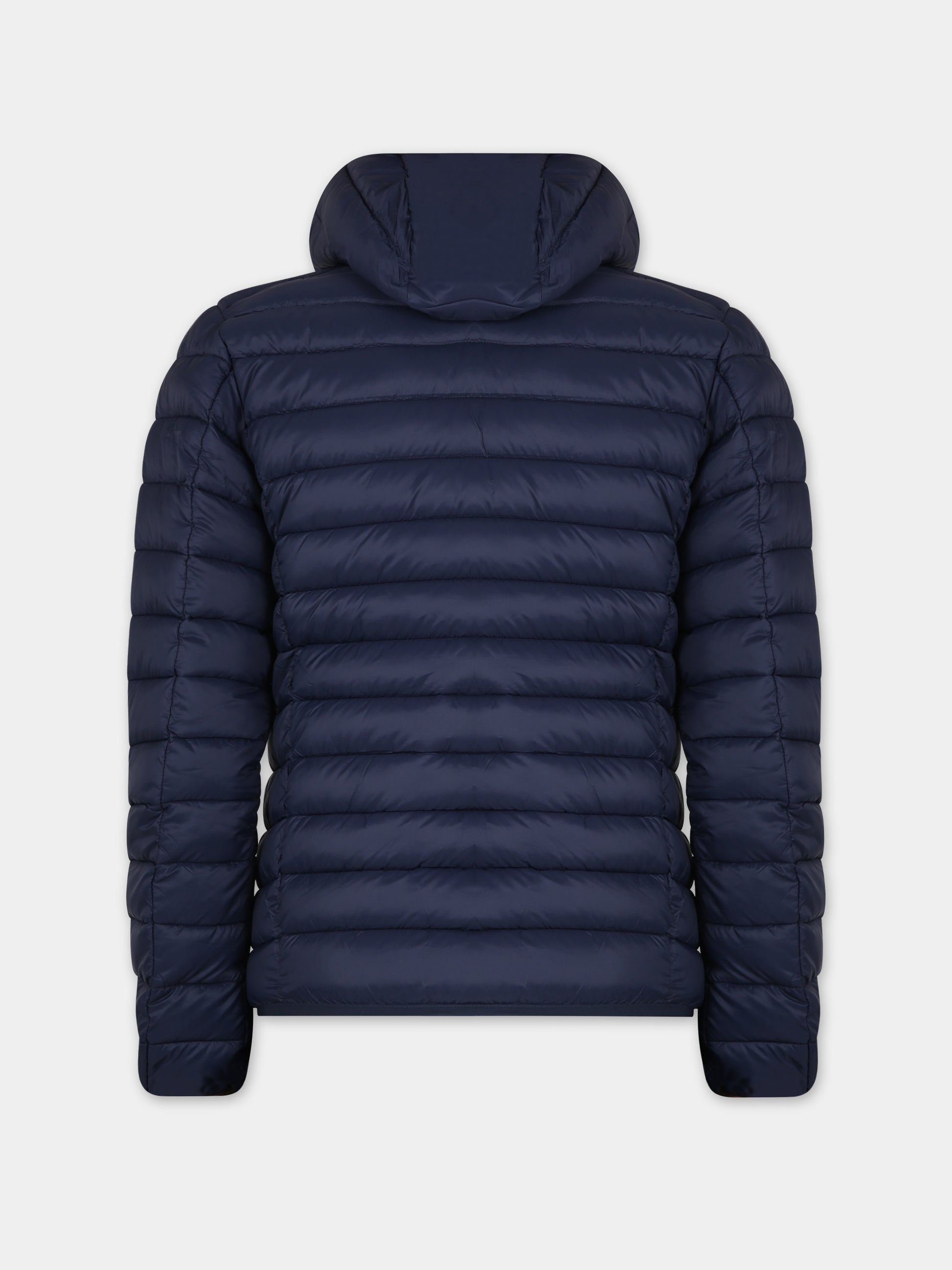 Piumino blu per bambino con logo,Save The Duck Kids,J30650B GIGA17 90000