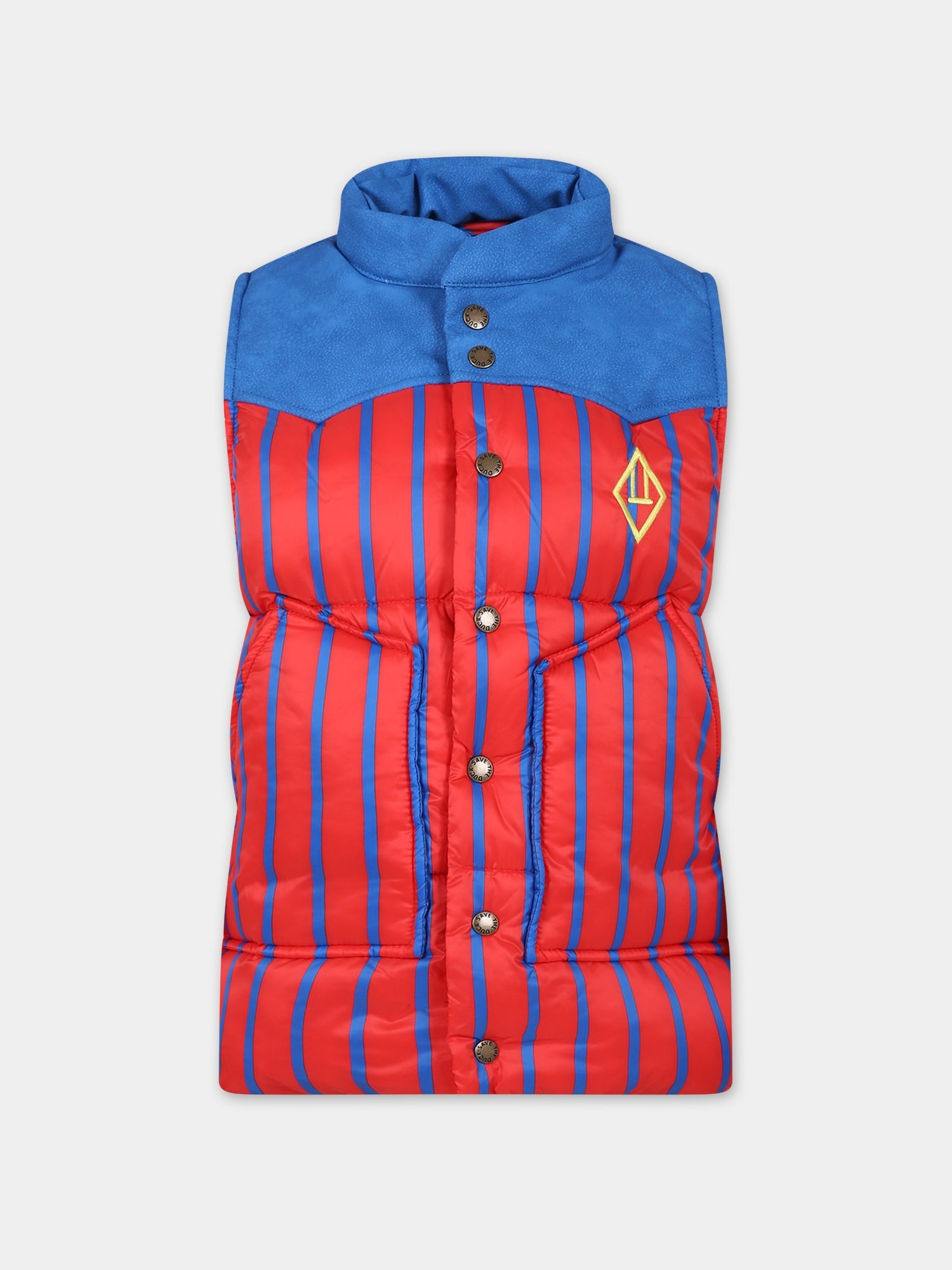 Gilet Lemur rosso per bambino con logo,Save The Duck Kids,J81408X MIVI17 20909