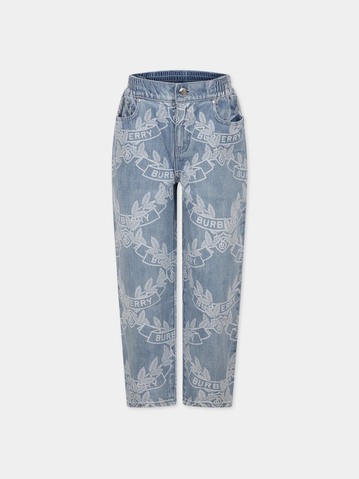 Jeans celeste per bambino con logo,Burberry Kids,8069414