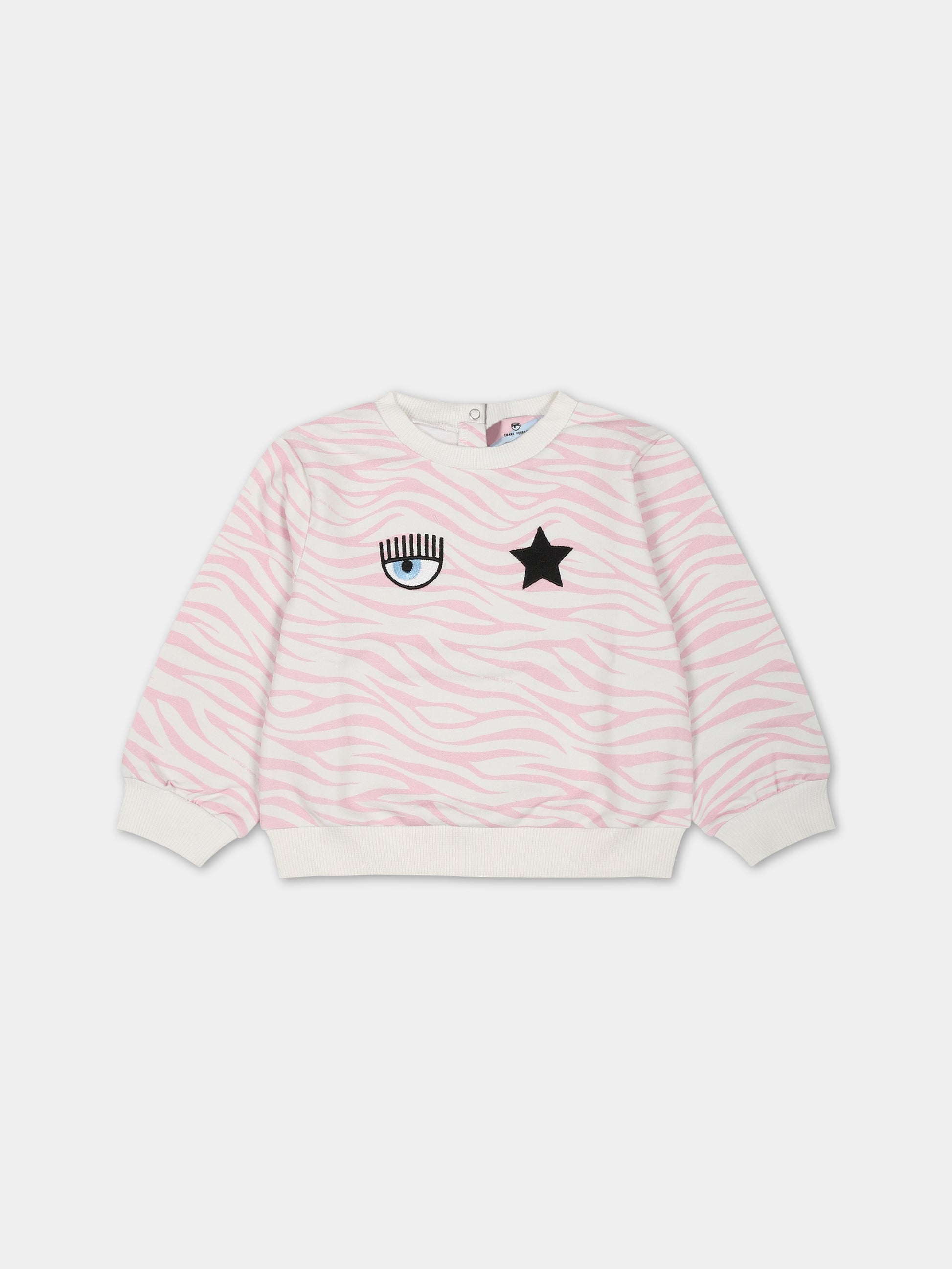 Felpa multicolor per neonata con eyestar,Chiara Ferragni Collection,53B604 2006 067F