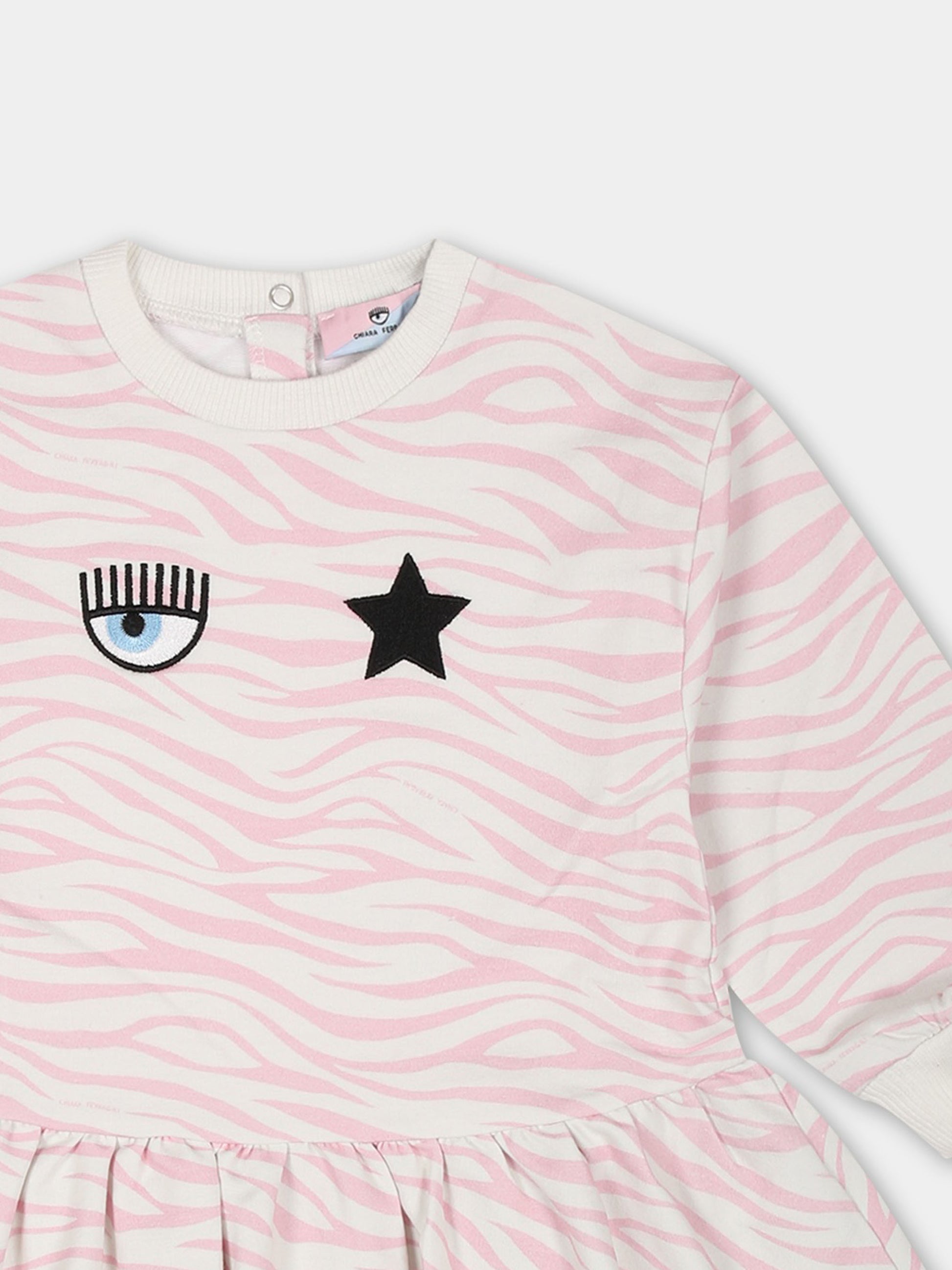 Vestito multicolor per neonata con eyestar,Chiara Ferragni Collection,53B903 2006 067F