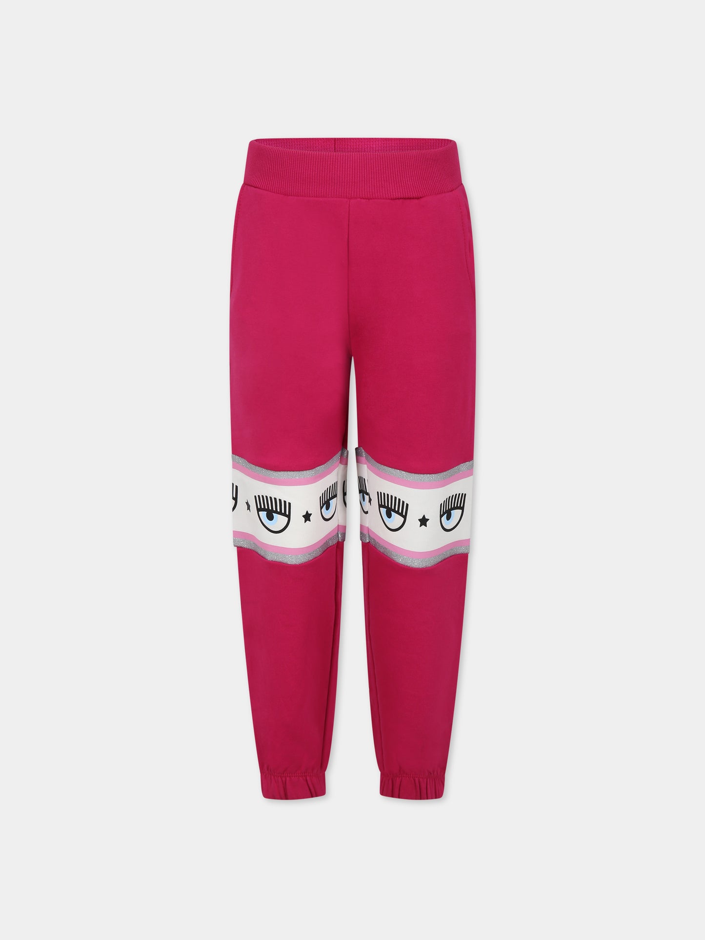 Pantaloni fucsia per bambina con eyes flirting,Chiara Ferragni Collection,59B400 2010 098F