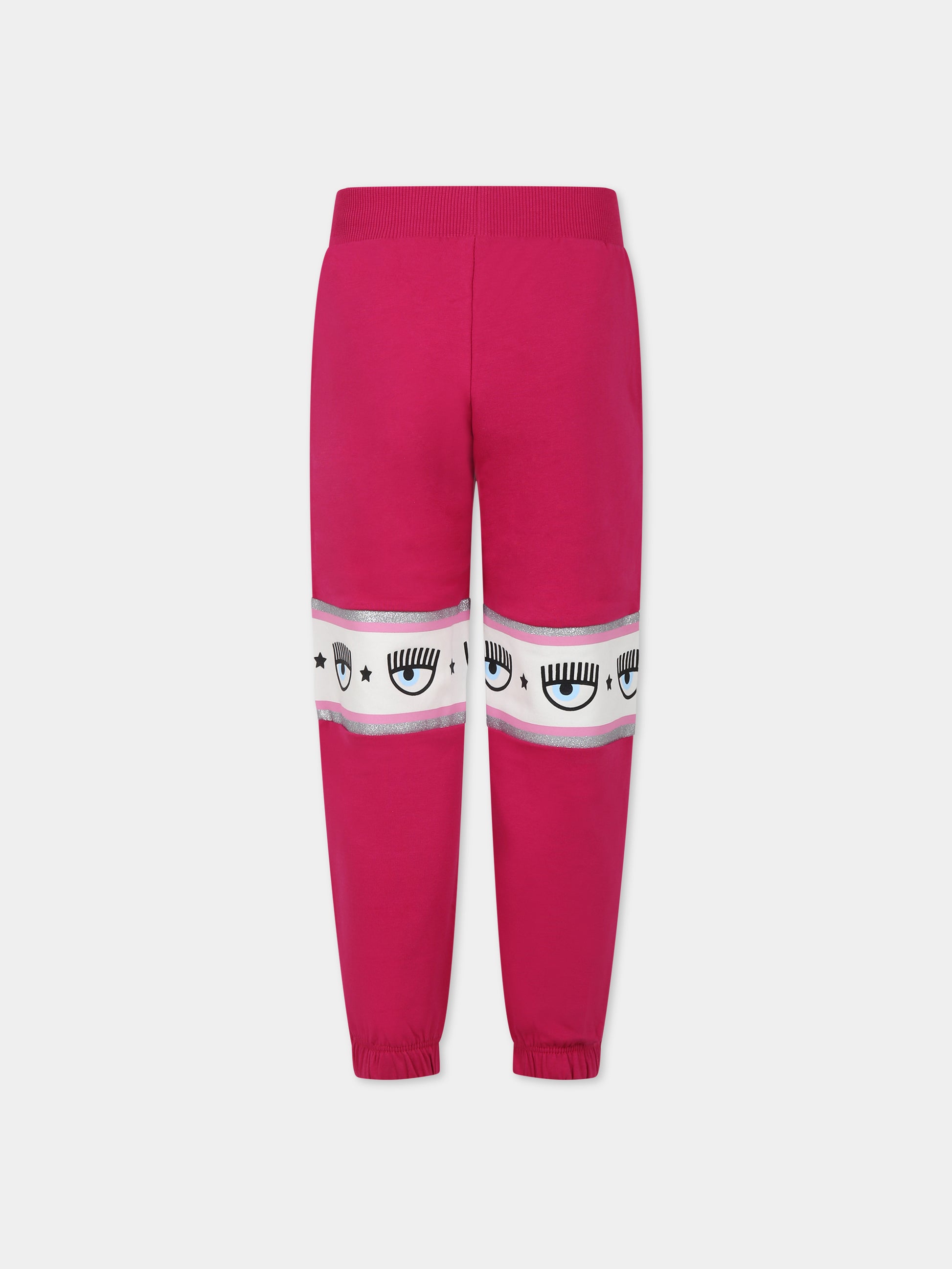 Pantaloni fucsia per bambina con eyes flirting,Chiara Ferragni Collection,59B400 2010 098F
