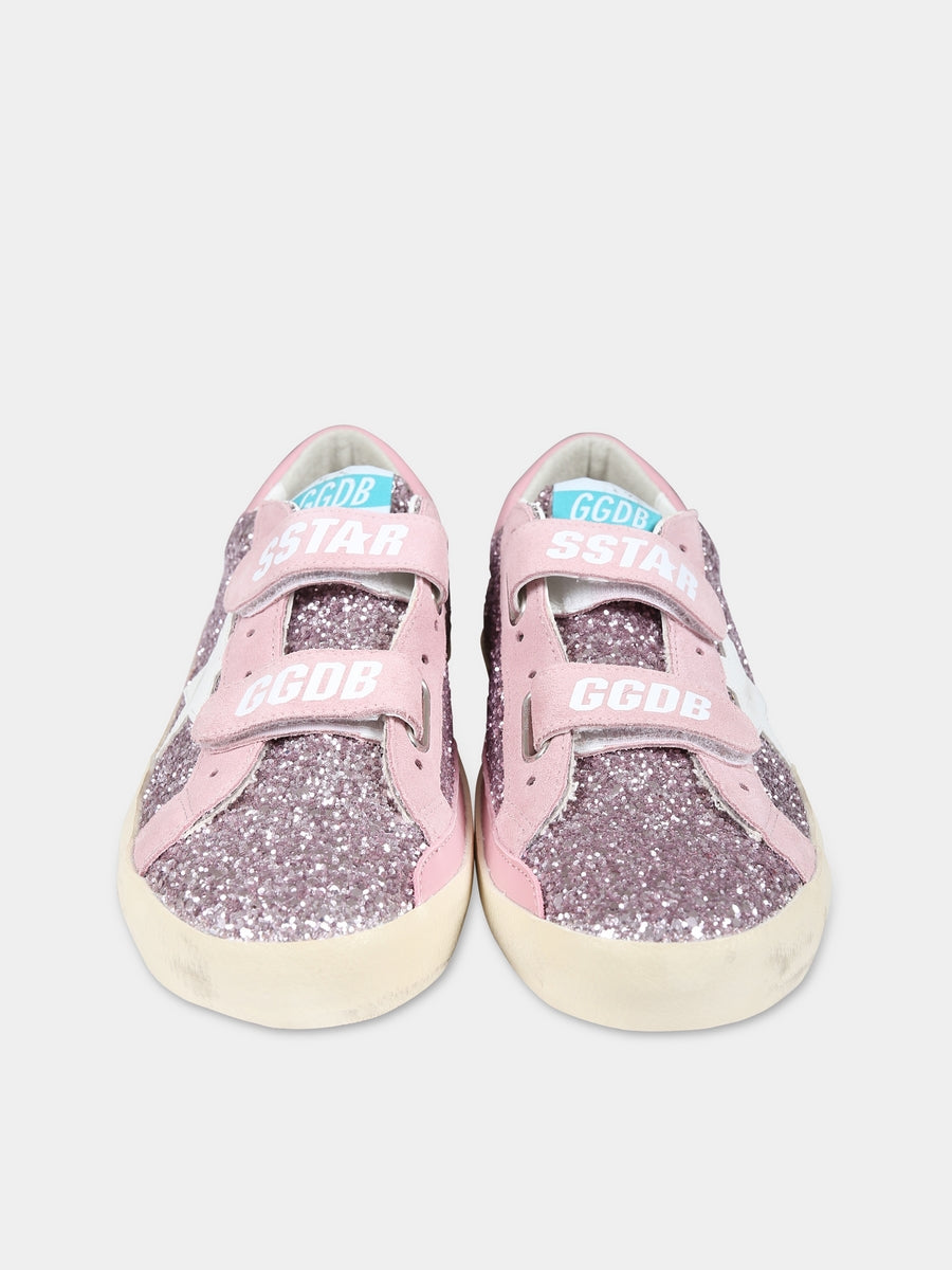 Sneakers rosa per bambina con logo,Golden Goose,GTF00111 F004823 82397
