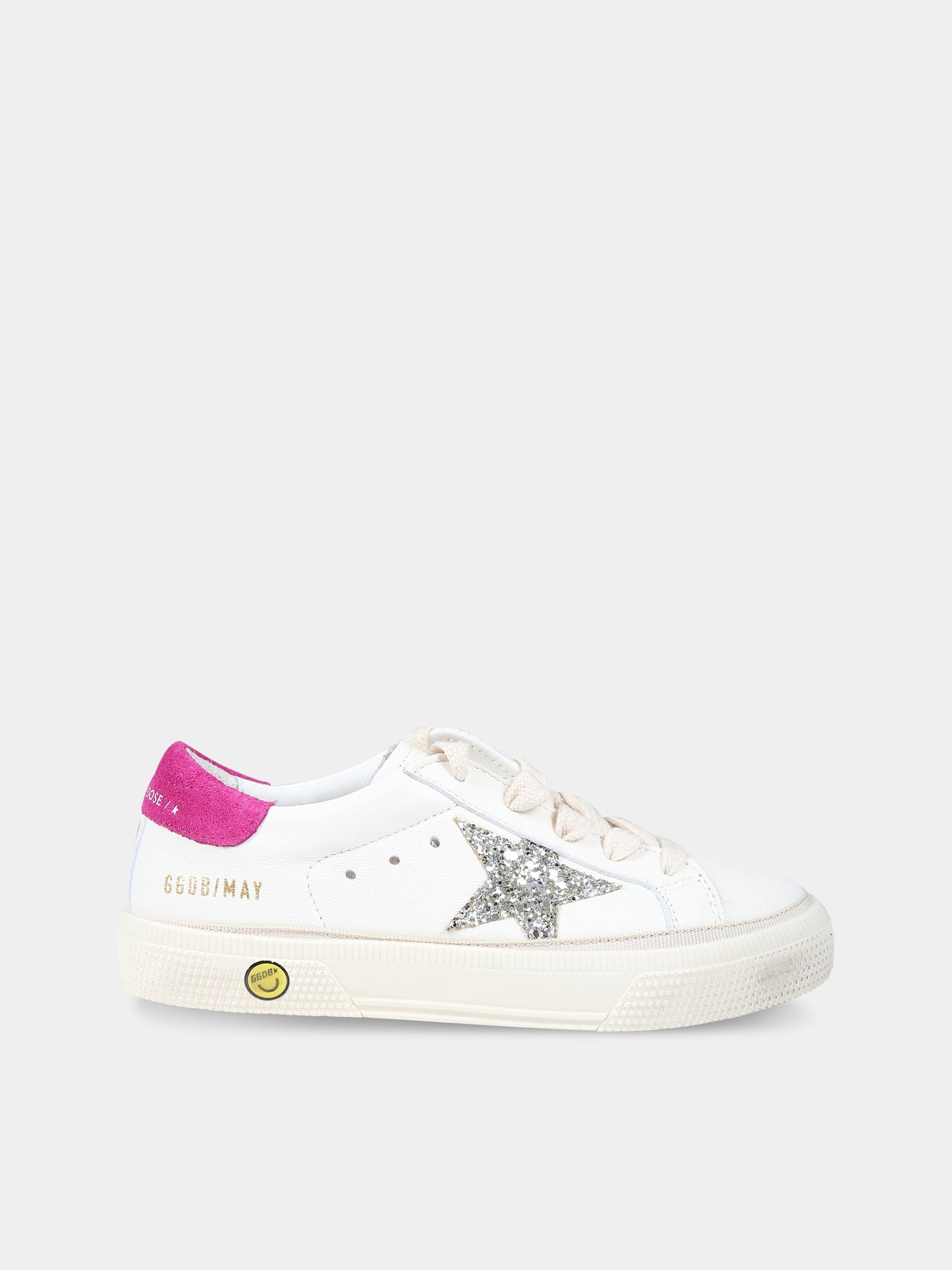 Sneakers May bianche per bambina con stella,Golden Goose,GYF00112 F004213 11398