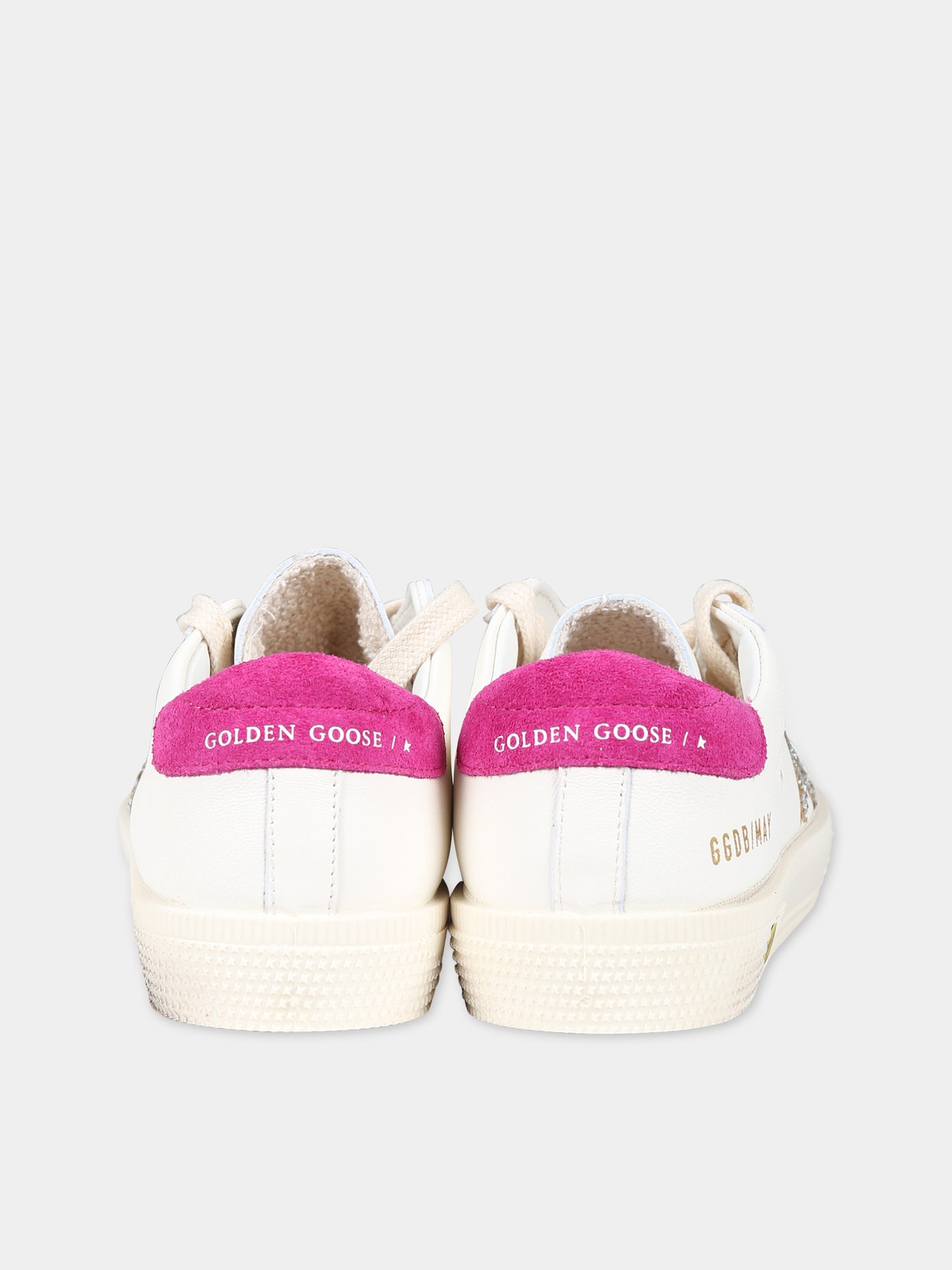 Sneakers May bianche per bambina con stella,Golden Goose,GYF00112 F004213 11398