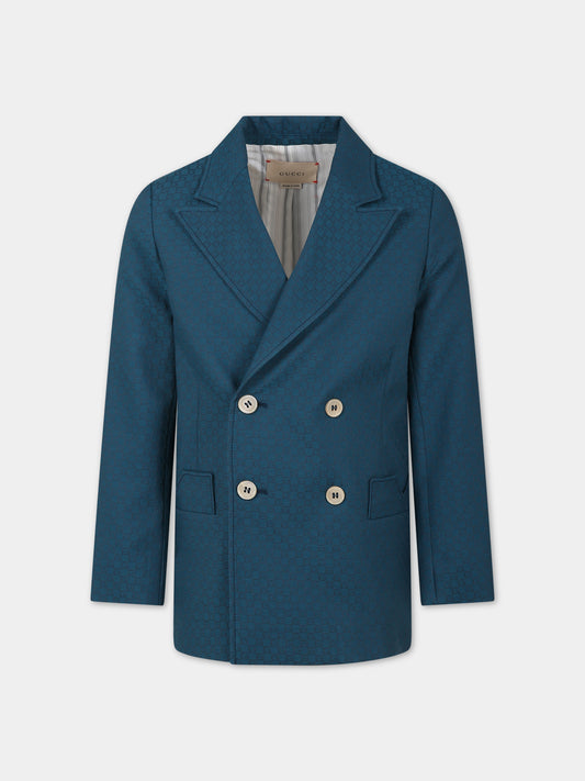 Giacca blu per bambino con logo,Gucci Kids,737834 XWAX8 4047