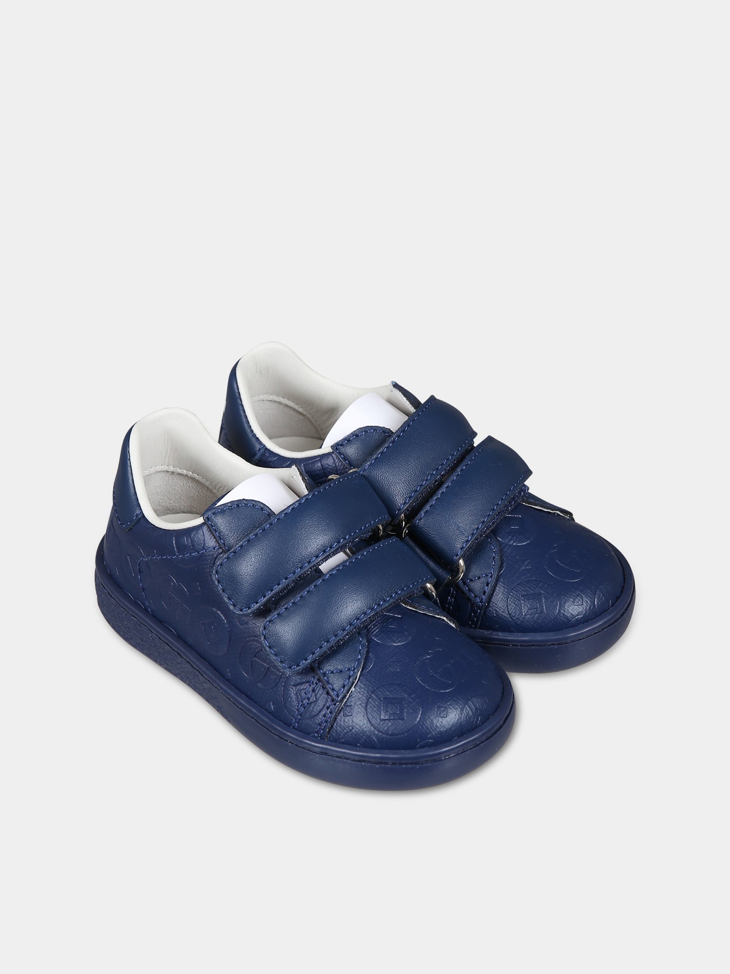 Sneaker Ace blu per bambini,Gucci Kids,756262 FACEZ 4236