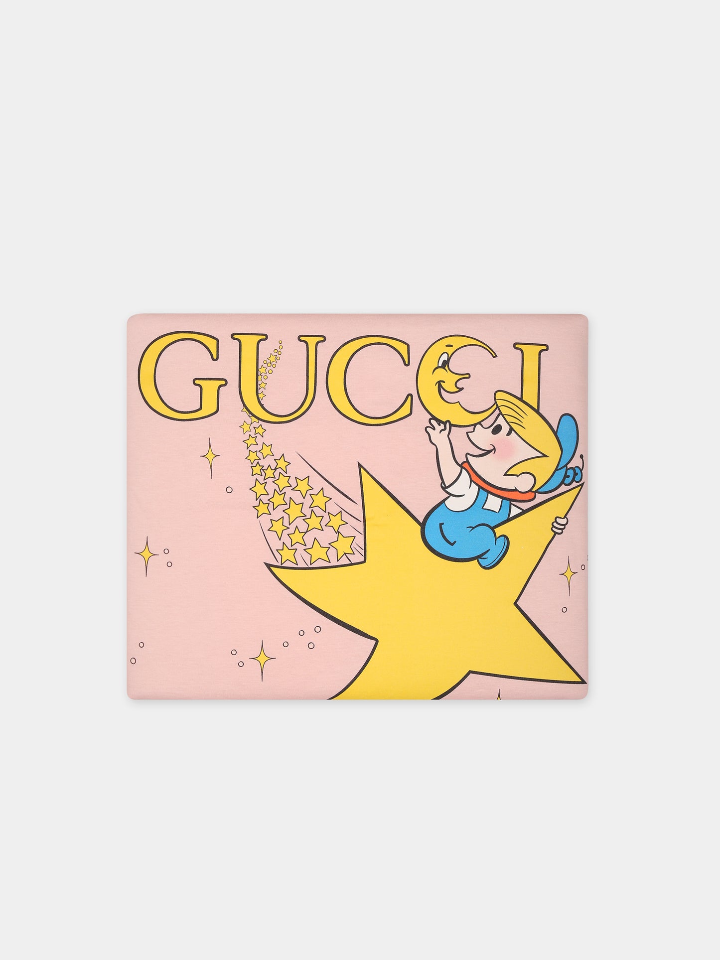 Coperta rosa per neonata con logo e stampa I pronipoti,Gucci Kids,751385 3KAAL 5878