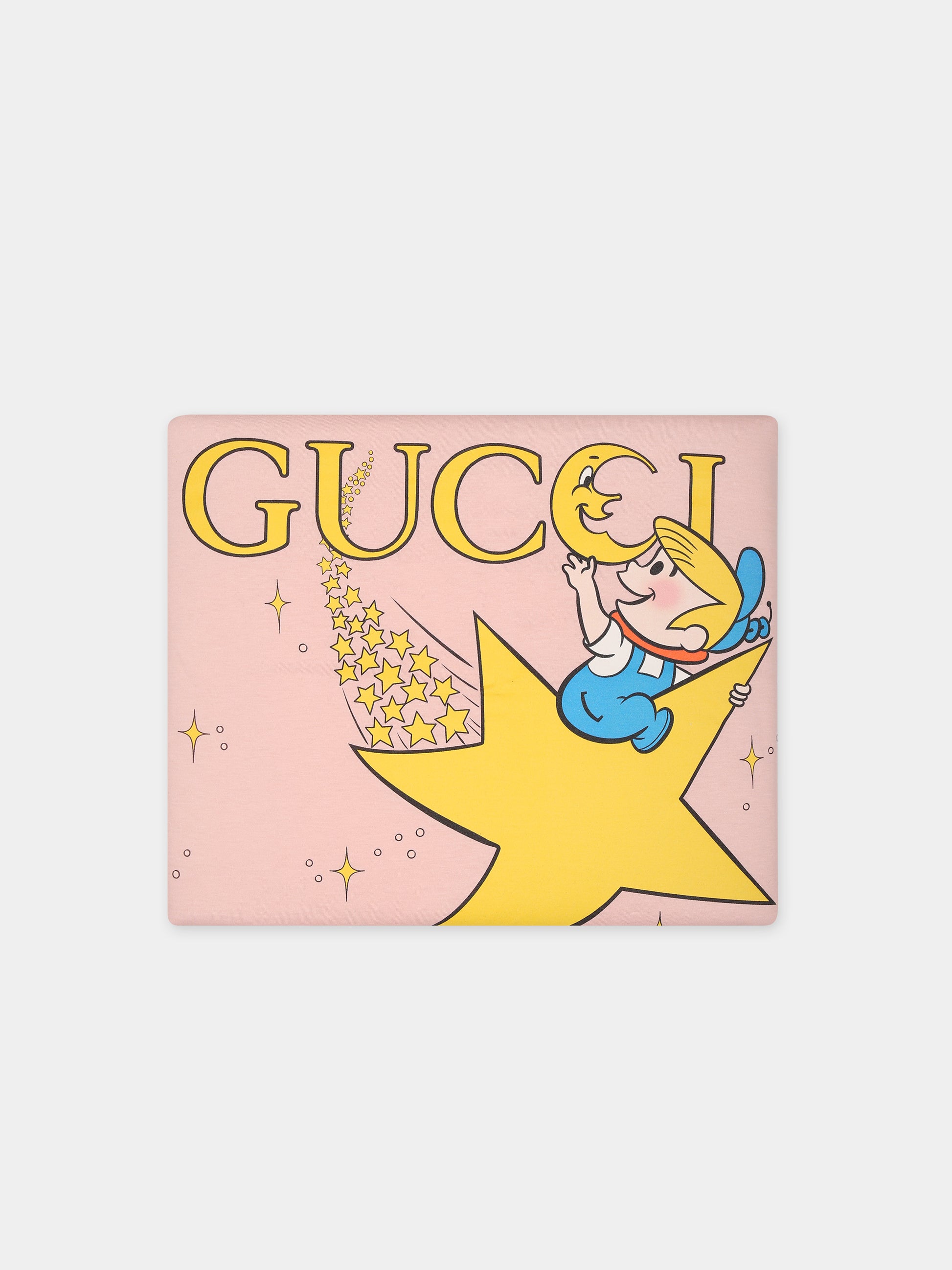 Coperta rosa per neonata con logo e stampa I pronipoti,Gucci Kids,751385 3KAAL 5878