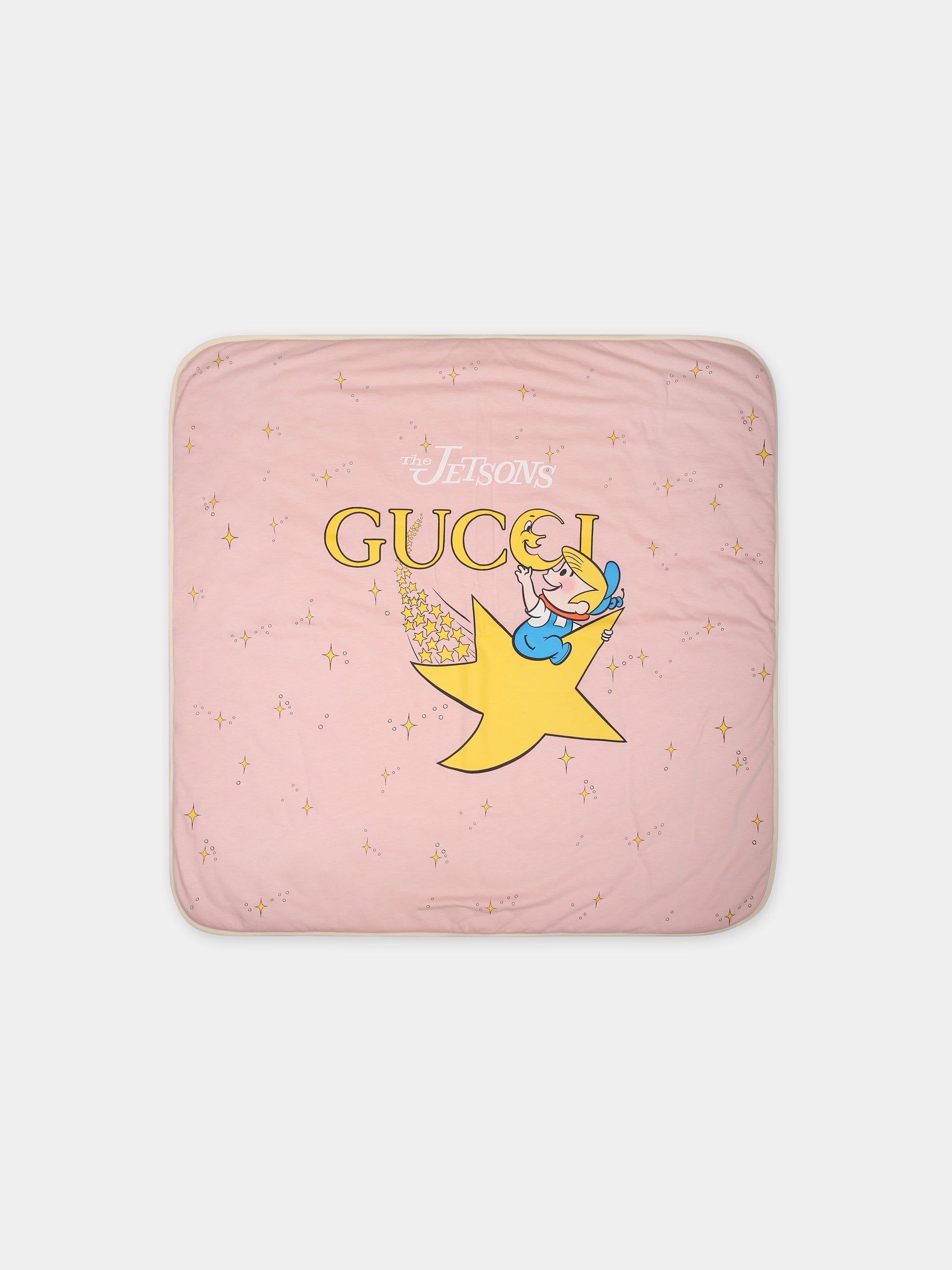 Coperta rosa per neonata con logo e stampa I pronipoti,Gucci Kids,751385 3KAAL 5878