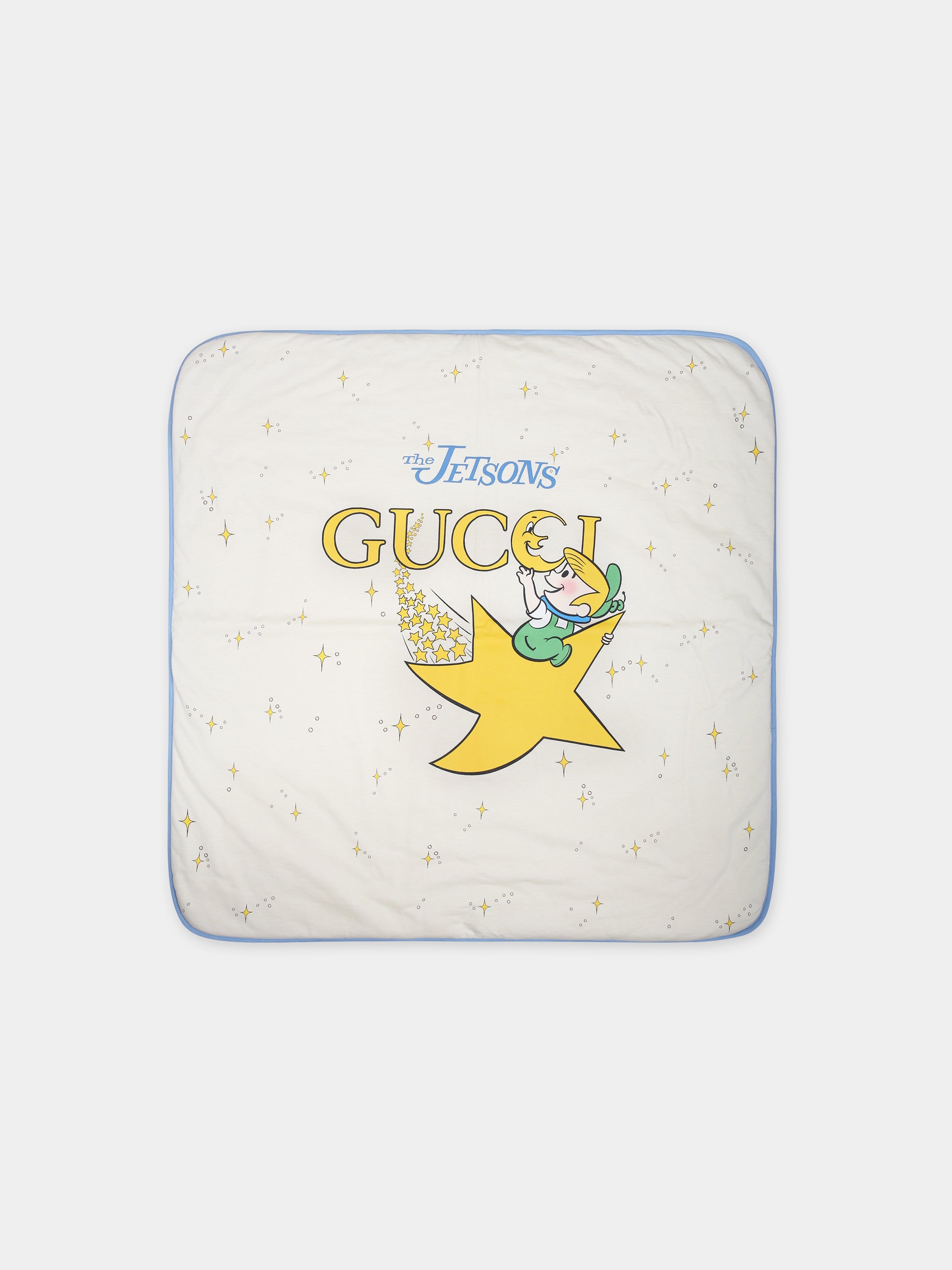 Coperta avorio per neonati con logo e stampa I pronipoti,Gucci Kids,751385 3KAAL 9269