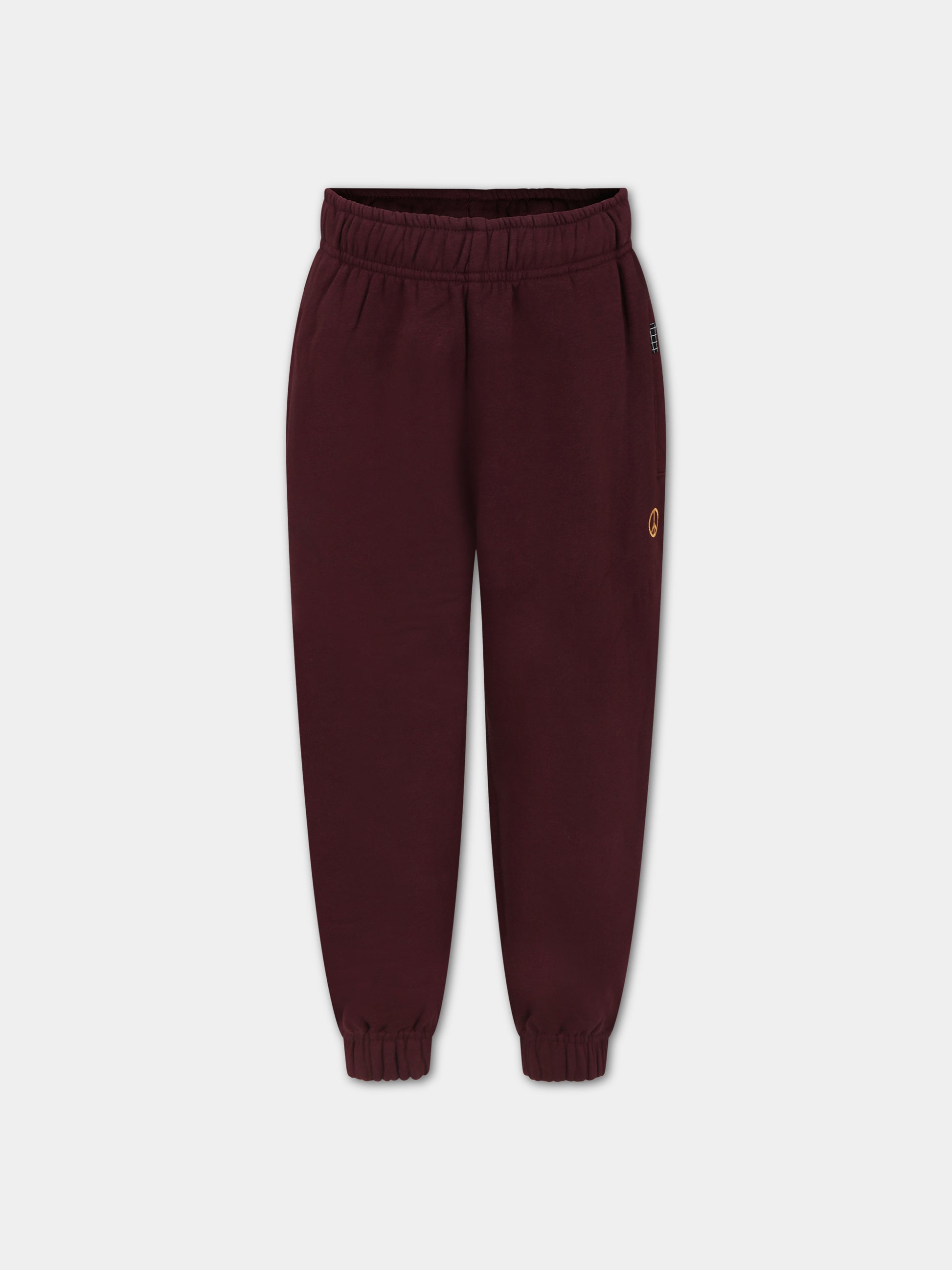 Pantaloni bordeaux per bambini con simbolo della pace,Molo,1W23I201 8799