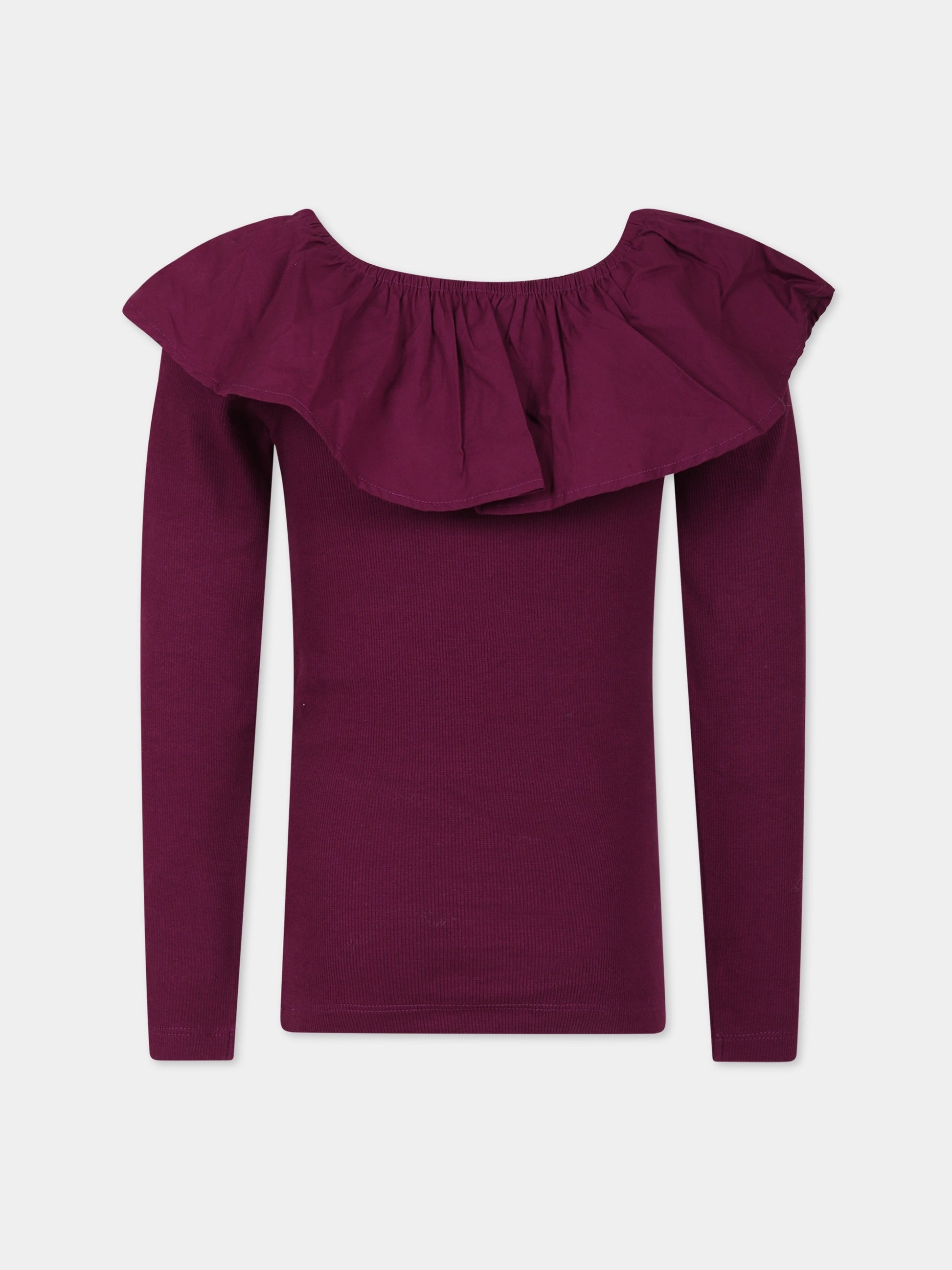 T-shirt viola per bambina con logo,Molo,2W23A402 8763