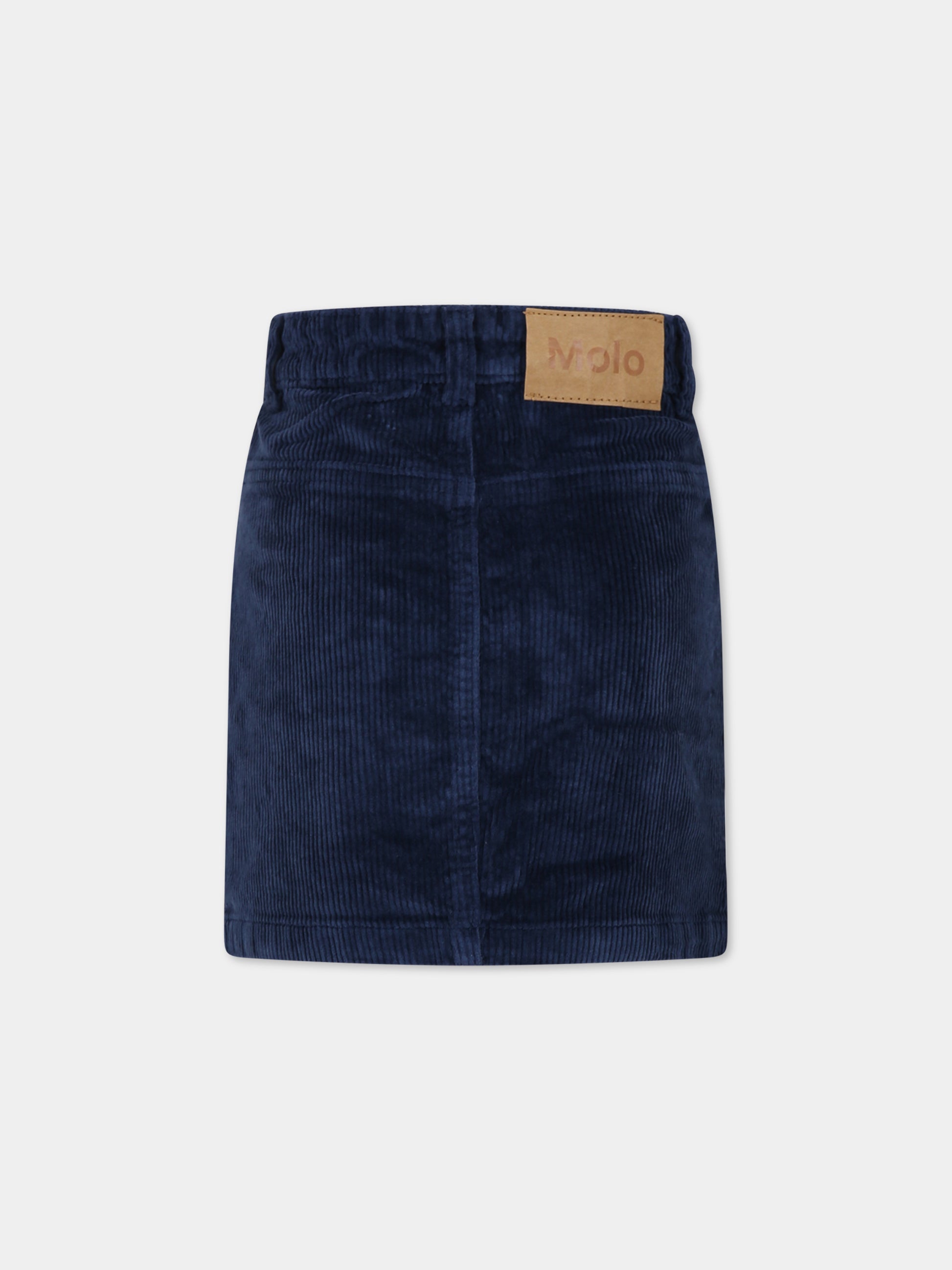 Gonna blu per bambina con logo,Molo,2W23D102 8773