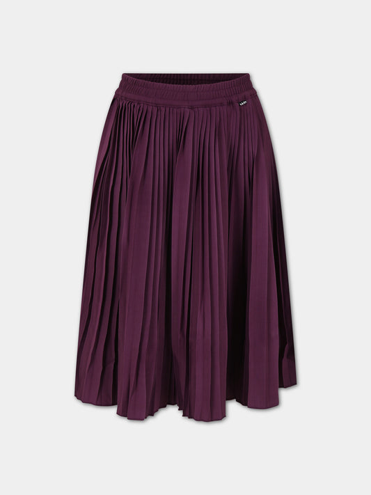 Gonna viola per bambina con logo,Molo,2W23D106 8763