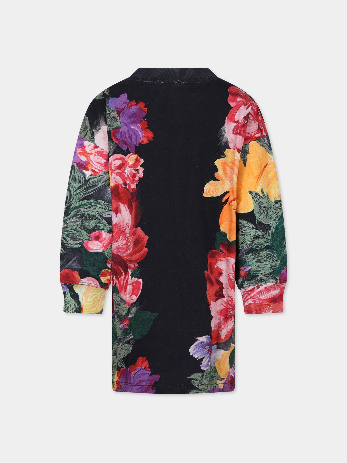Vestito nero per bambina con stampa floreale,Molo,2W23E244 3336