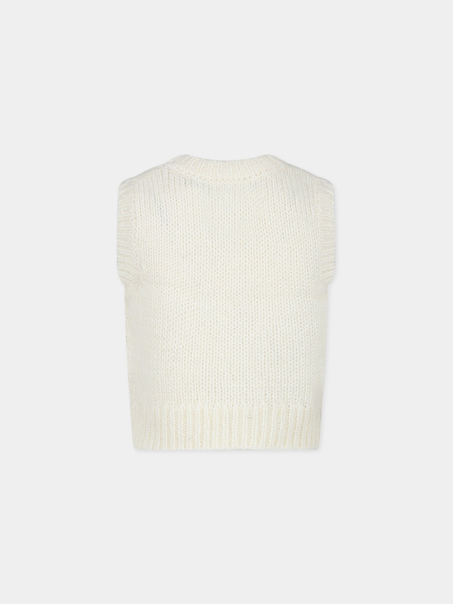 Maglia gilet avorio per bambini con smile,Molo,2W23K103 3281