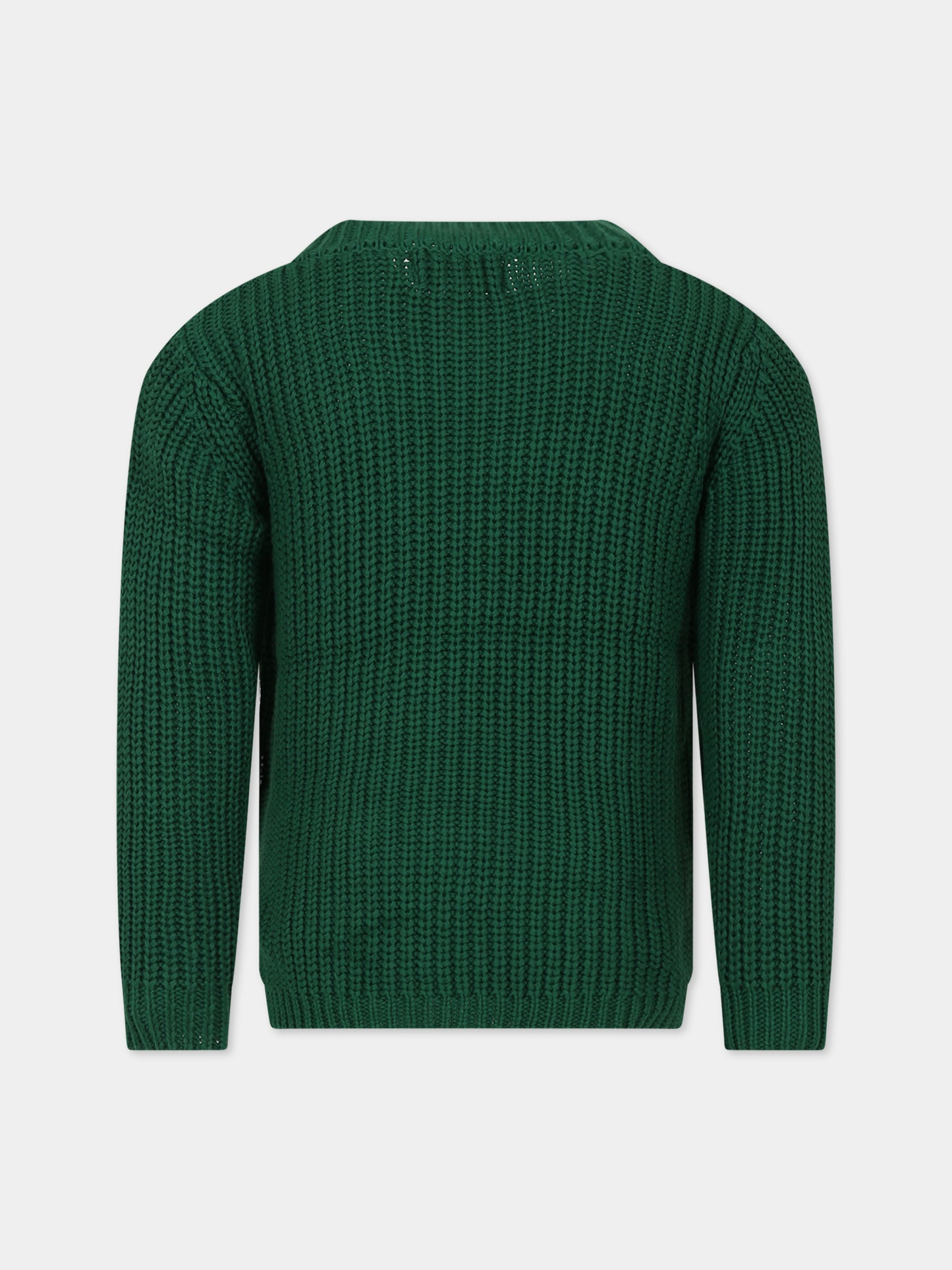 Maglione verde per bambina con logo,Molo,2W23K209 8761