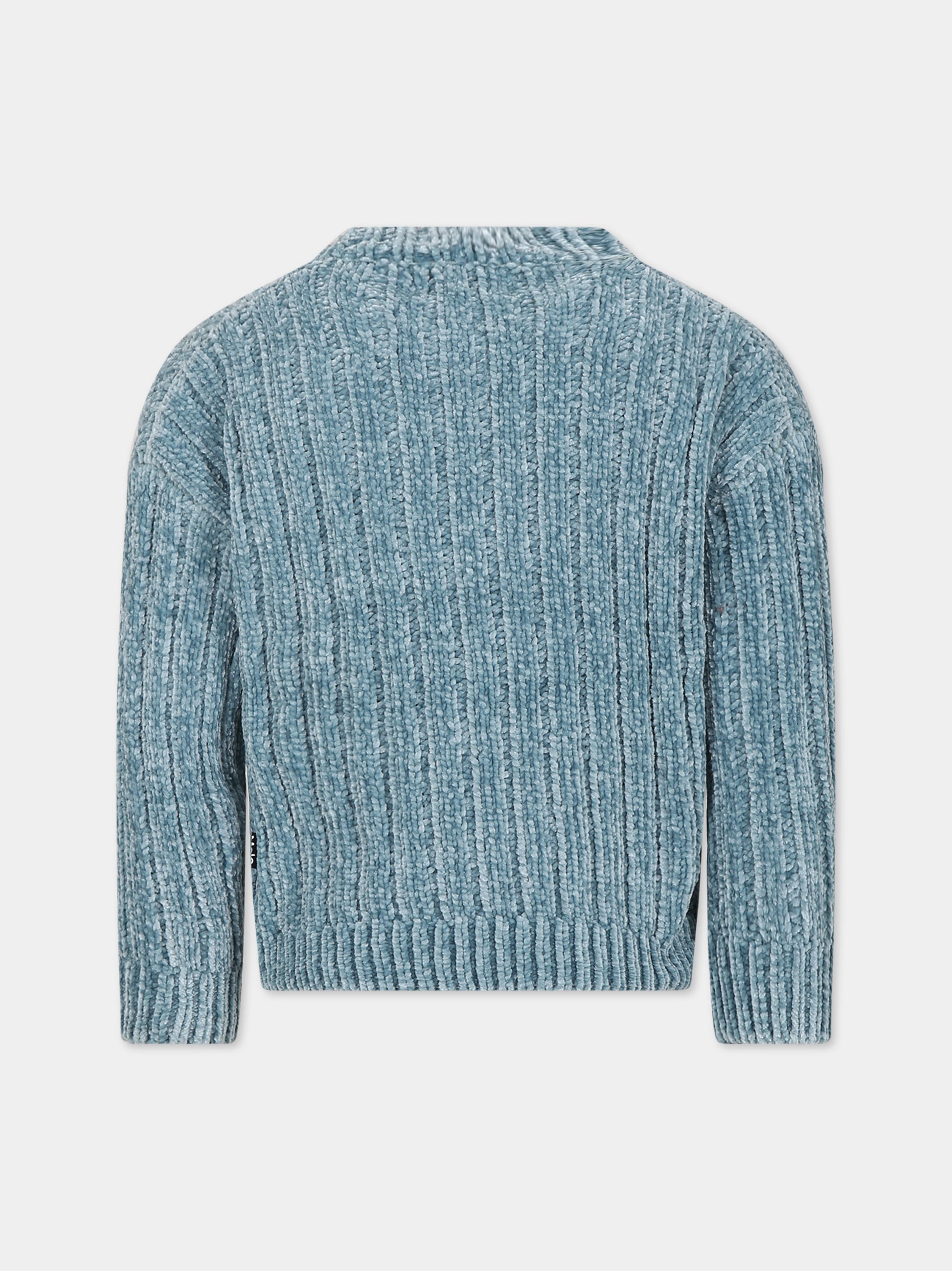 Cardigan celeste per bambina con logo,Molo,2W23K301 8771