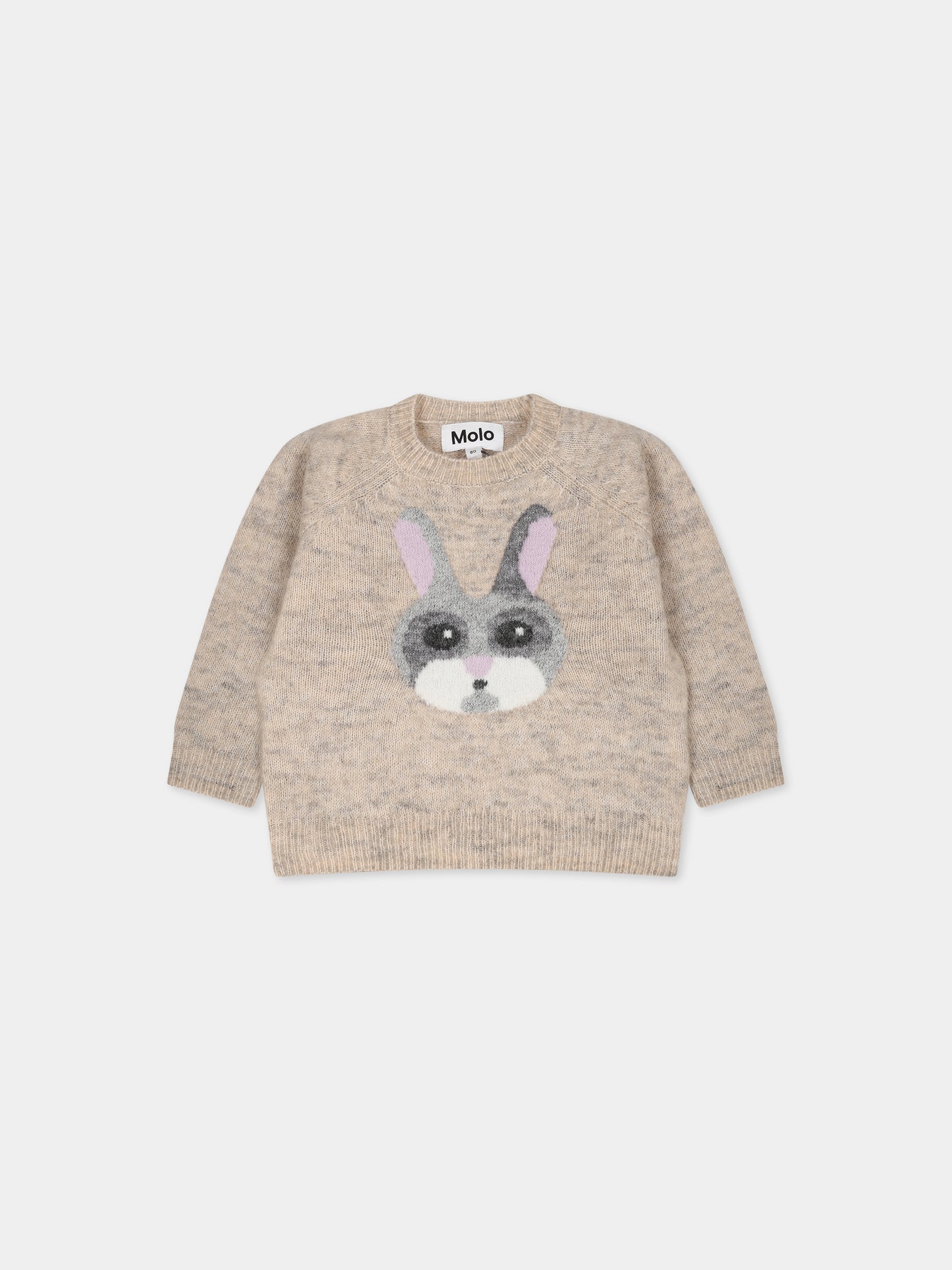 Maglione beige per neonati con coniglio,Molo,6W23K205 8787