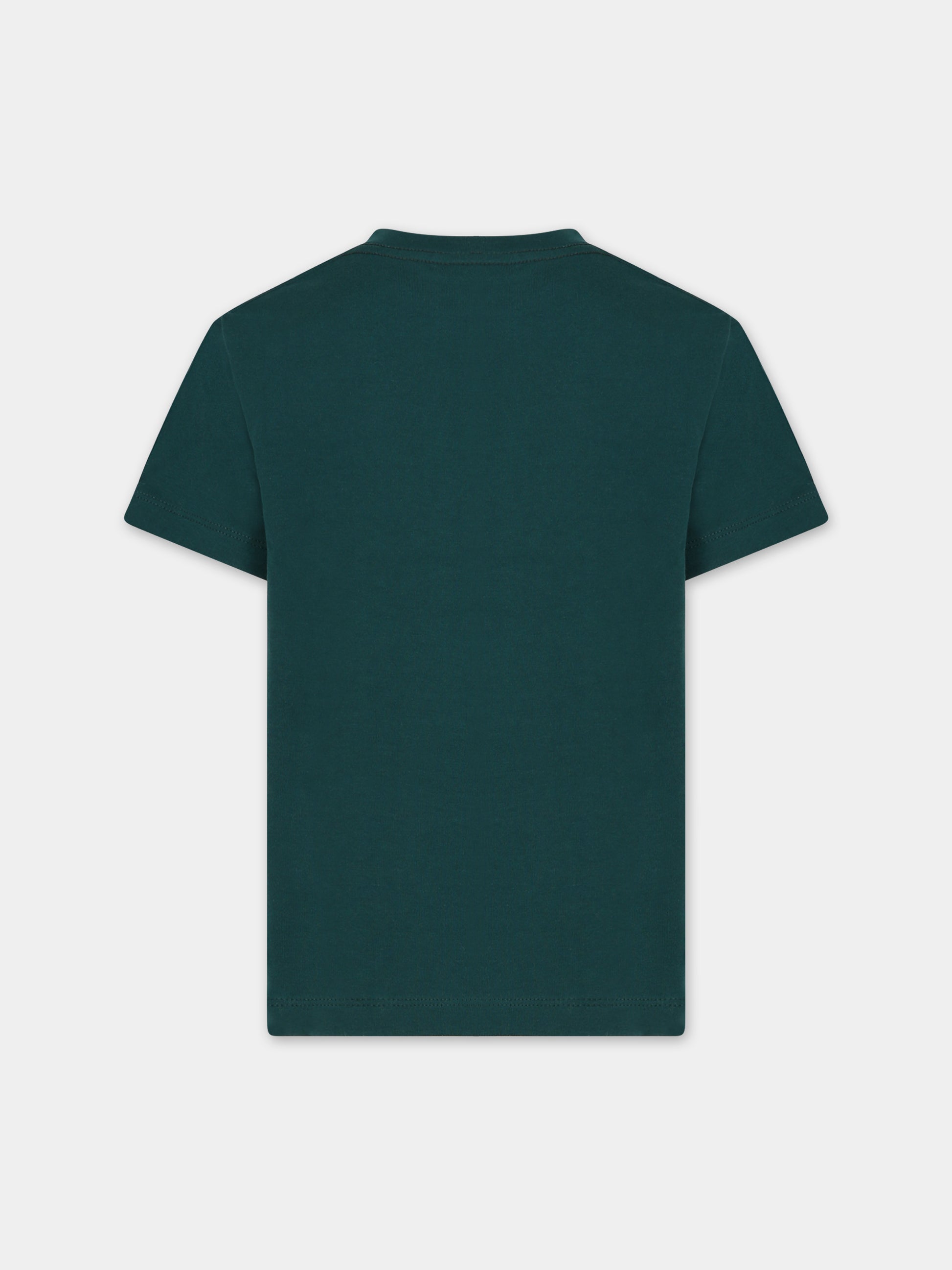 T-shirt verde per bambino con dinosauri,Molo,1W23A202 3333