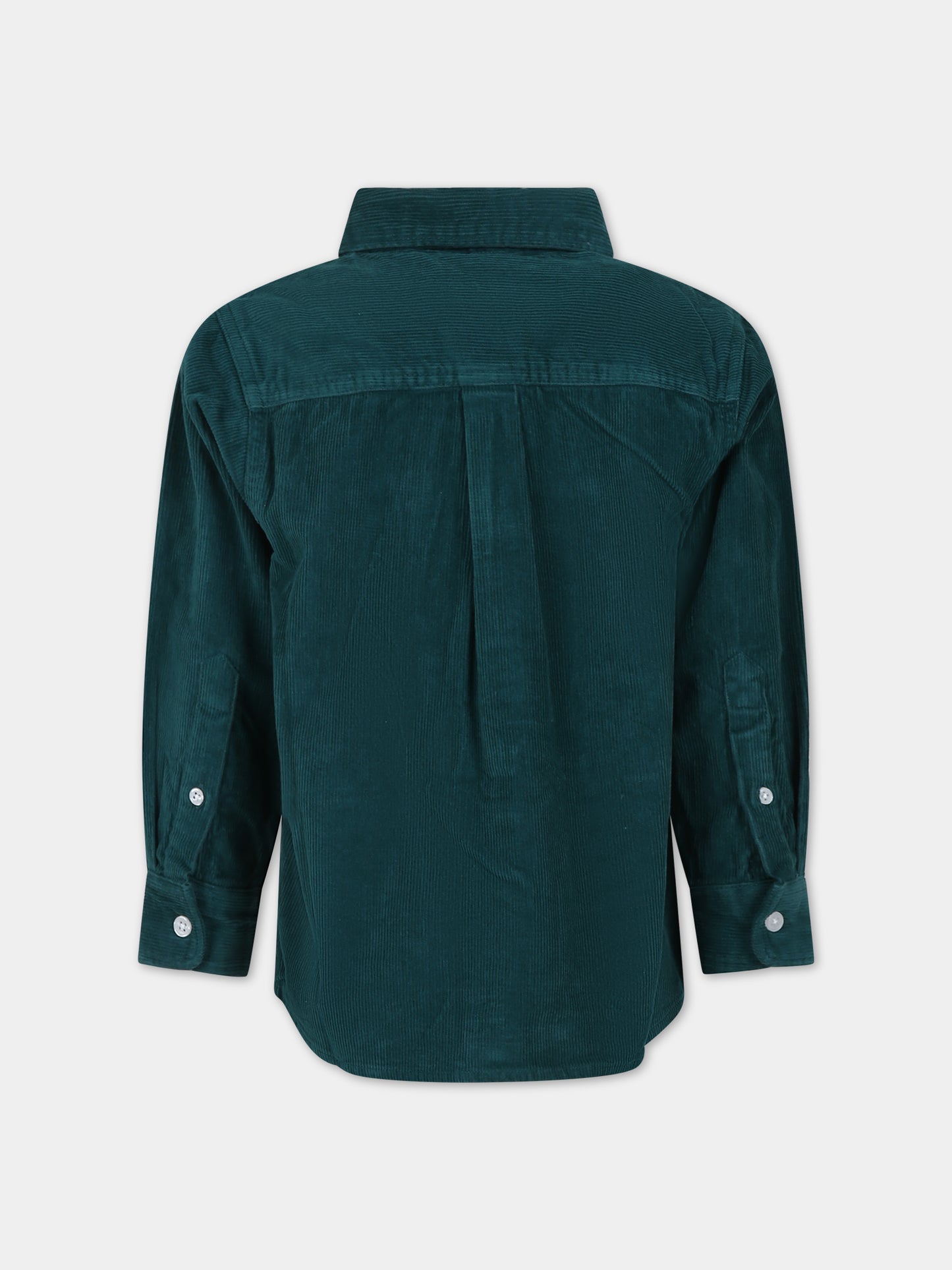 Camicia verde per bambino con logo,Molo,1W23C203 8801