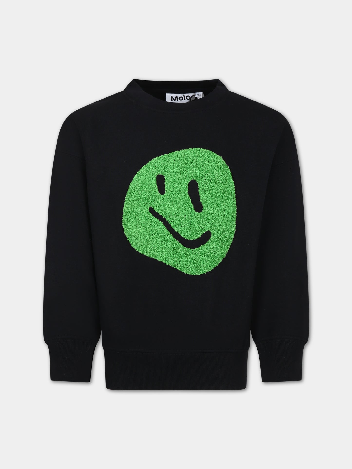 Felpa nera per bambino con smile,Molo,1W23J202 0099