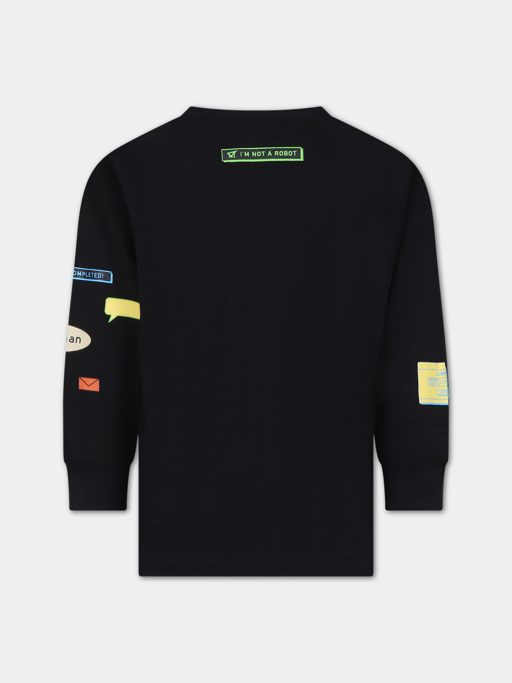 T-shirt nera per bambini con smile,Molo,6W23A402 3380