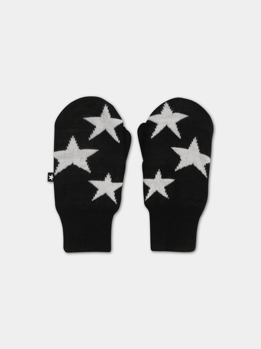 Guanti neri per bambini con stelle,Molo,7W23S103 0099