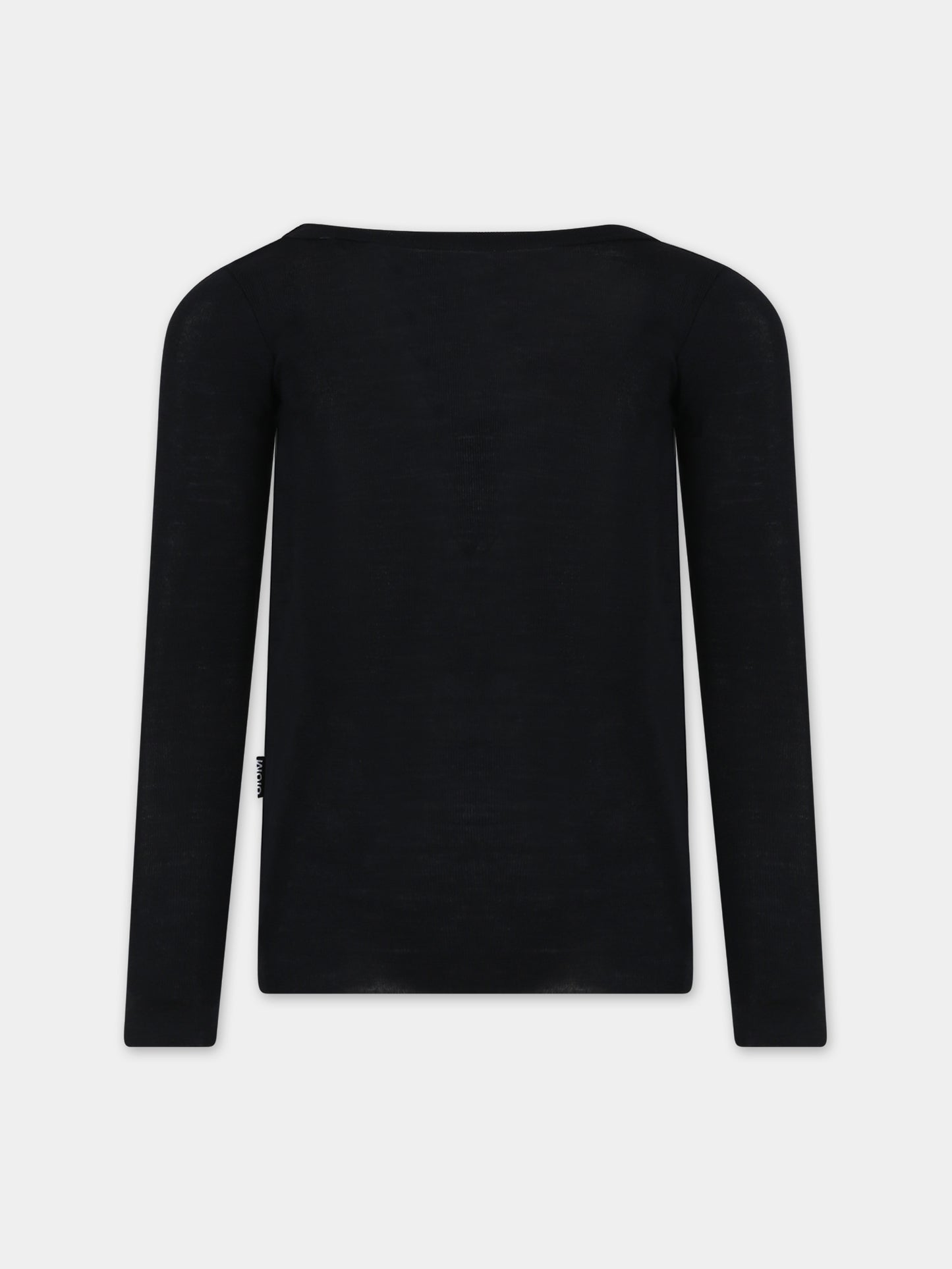 T-shirt nera per bambina con logo,Molo,2NOSA404 0099