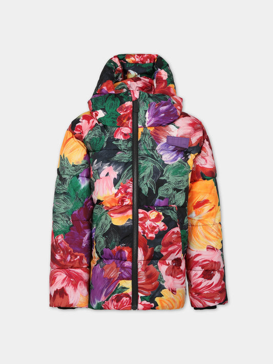 Piumino multicolor per bambina con stampa floreale,Molo,5W23M309 6857