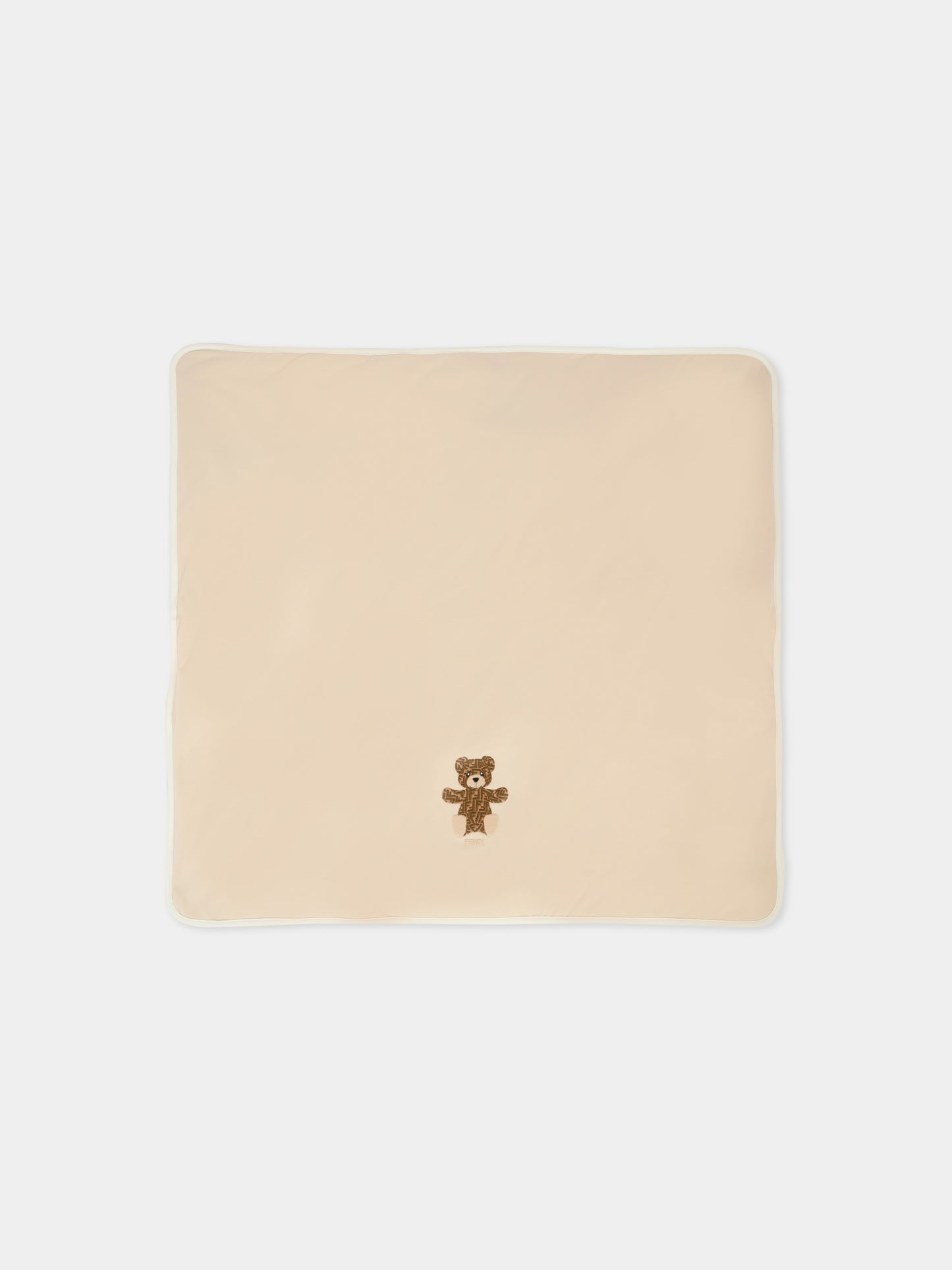 Coperta avorio per neonati con orsetto Fendi,Fendi Kids,BUJ250 ST8 F19J5