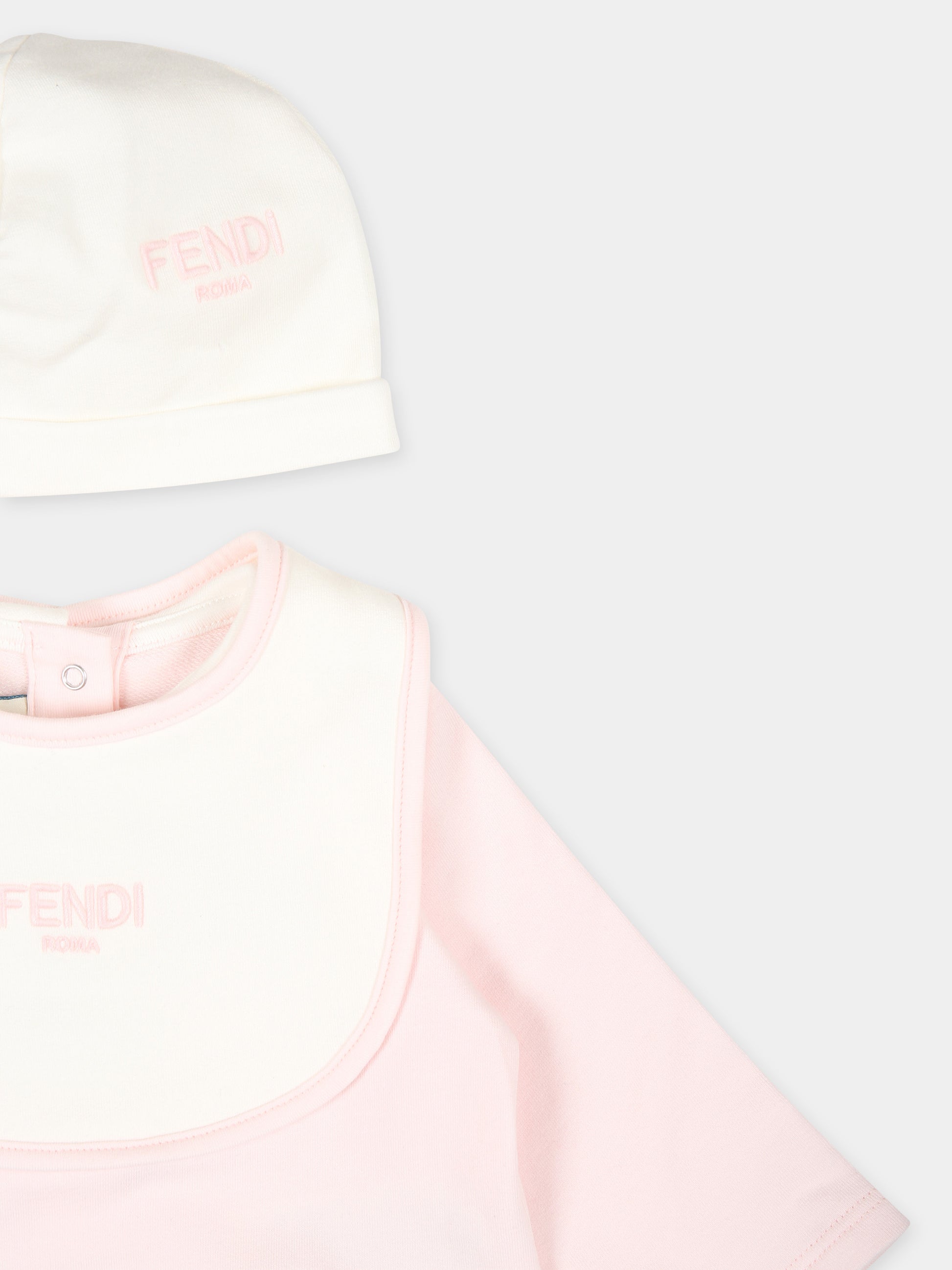 Set rosa per neonata con logo,Fendi Kids,BUK103 8RA F0C11