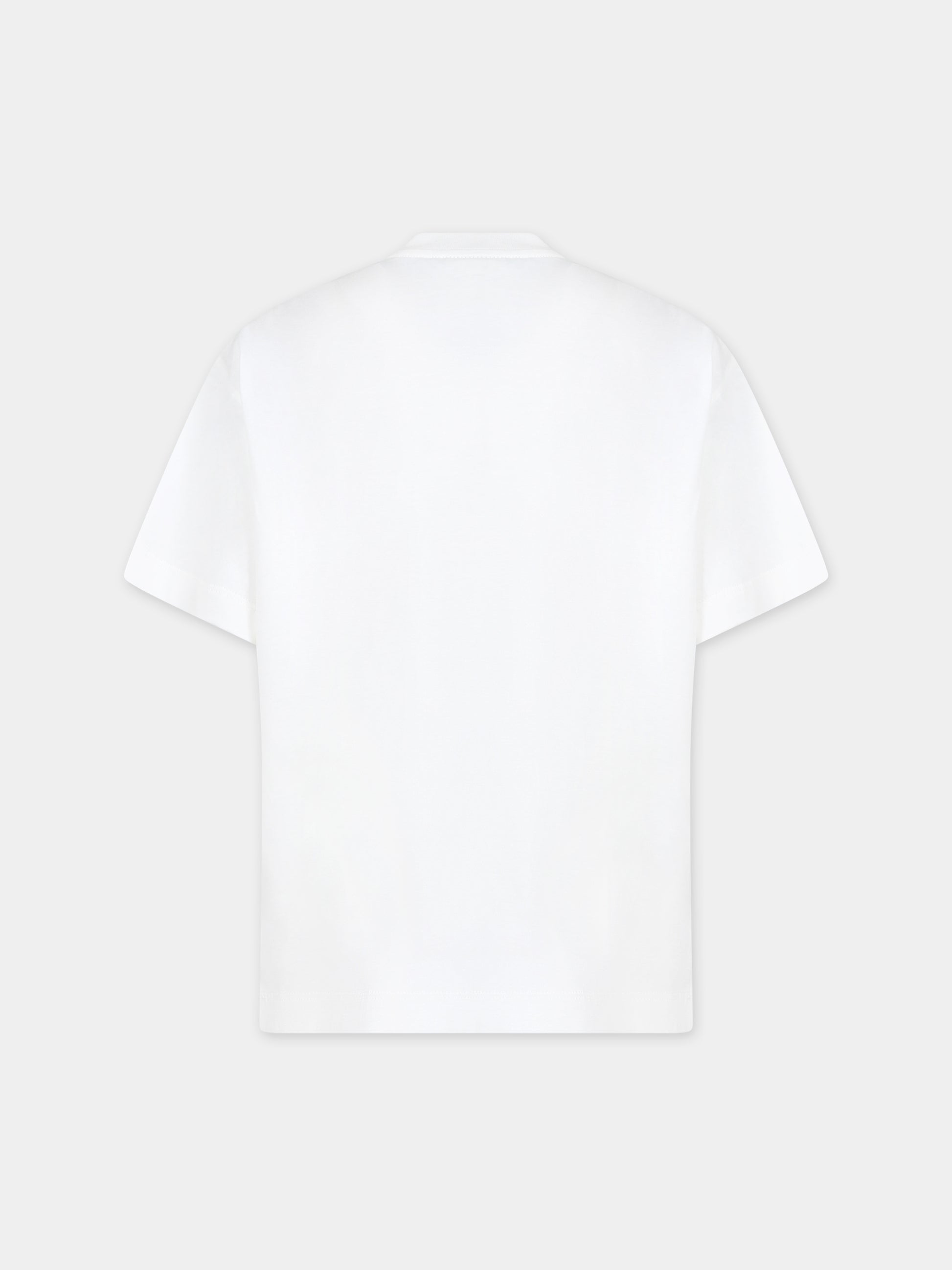 T-shirt bianca con orso per bambina,Fendi Kids,JUI144 7AJ F1LL7