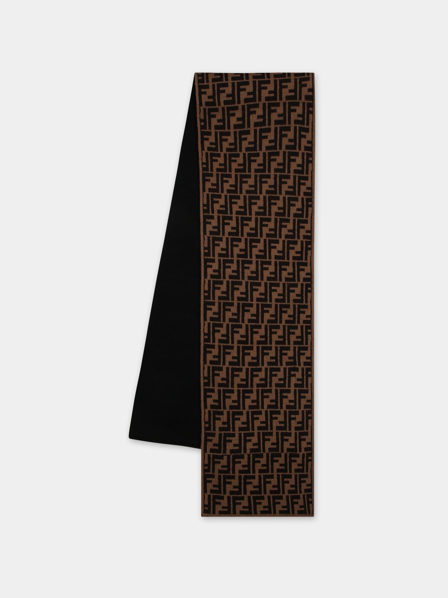 Sciarpa nera reversibile per bambini,Fendi Kids,JUQ020 AO29 F1M0T
