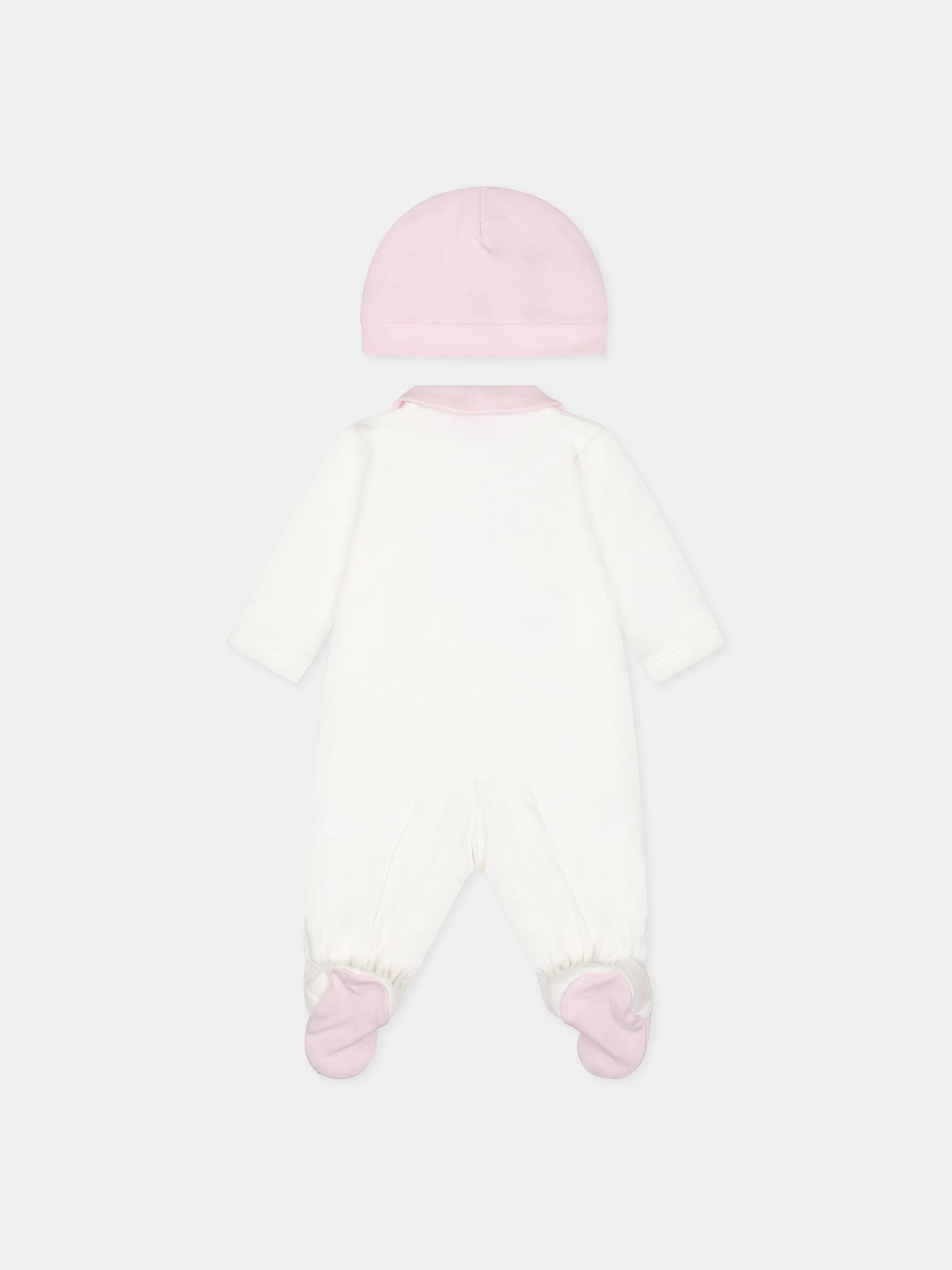 Set bianco per neonata con cuore e logo,Monnalisa,35B503 2004 0191