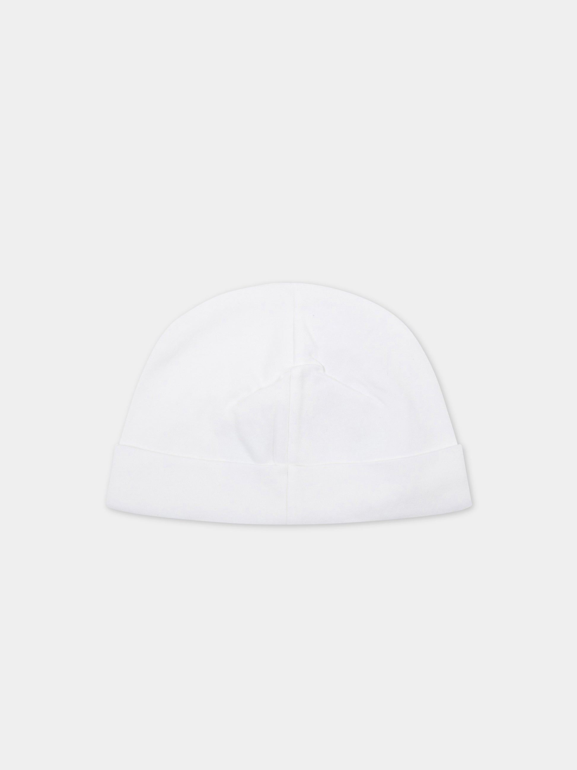 Cappello bianco per neonata con logo,Monnalisa,35B004 2004 0001