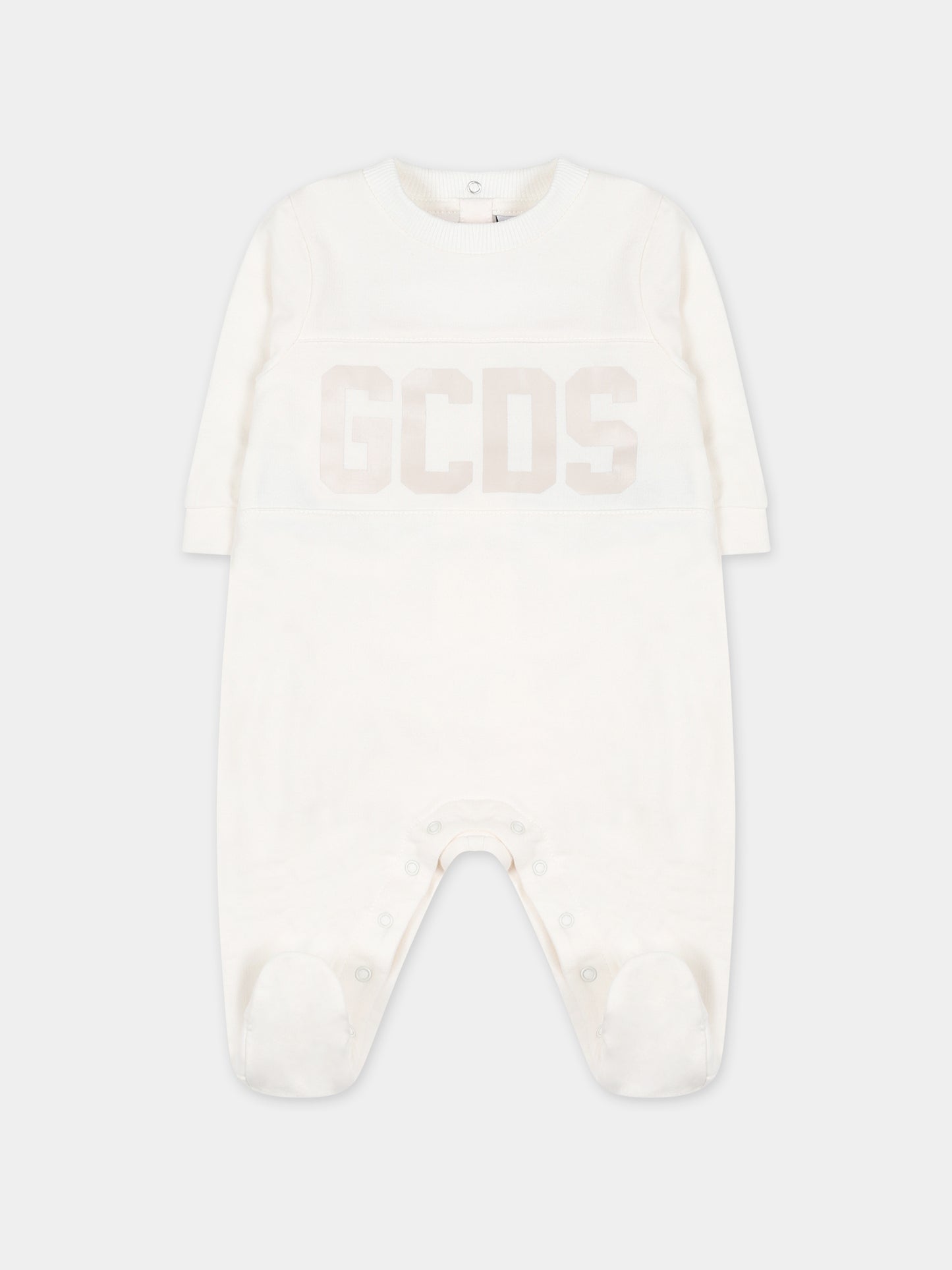 Tutina bianca per neonati con logo,Gcds Kids,GUY015 LDA26 10063