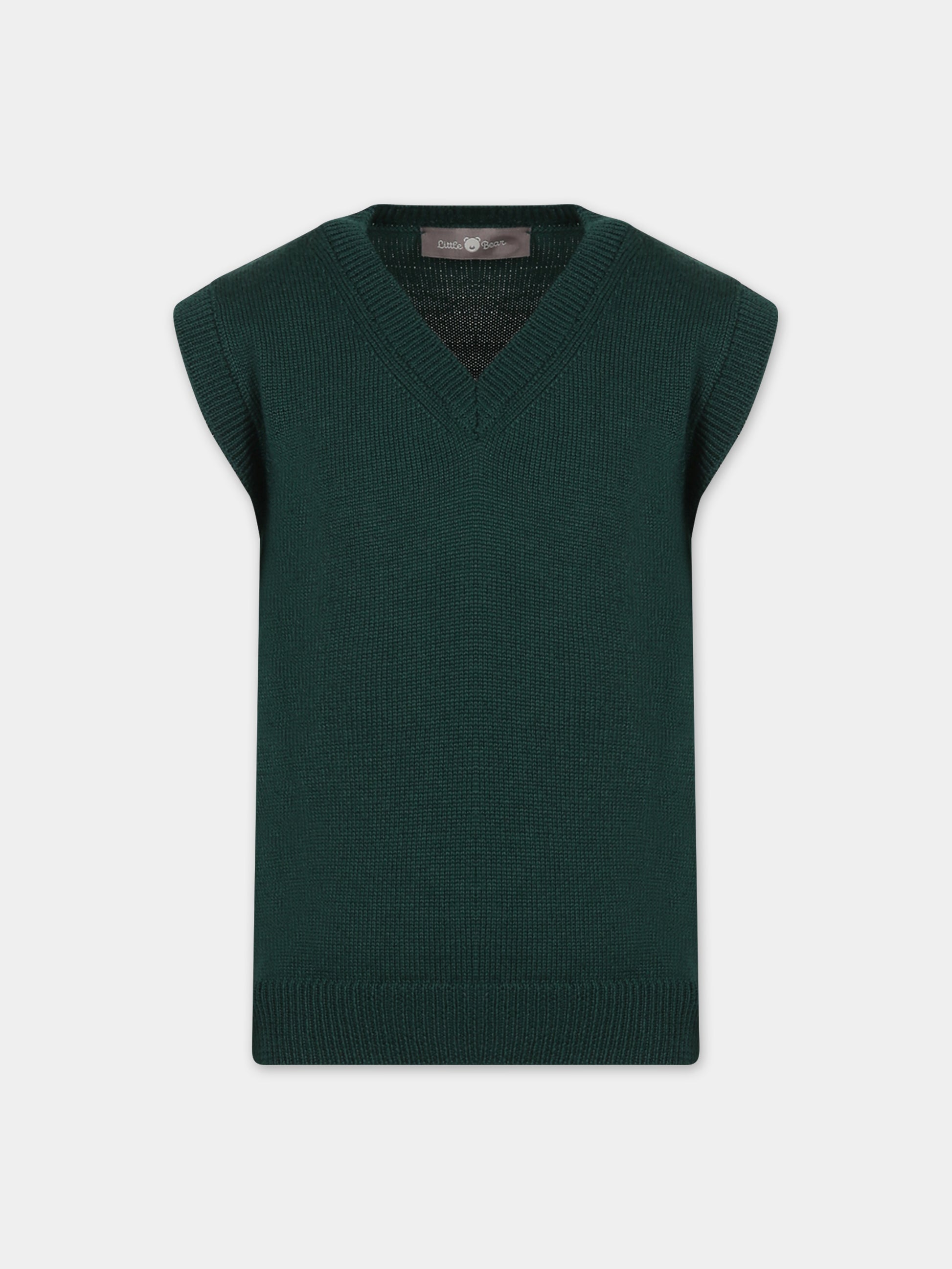 Maglia gilet verde per bambino,Little Bear,7159 VERDE