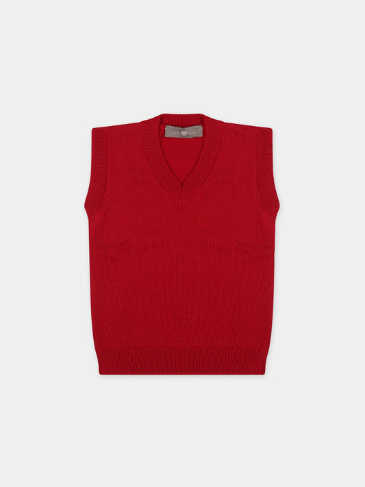 Maglia gilet rossa per neonato,Little Bear,7159 ROSSO