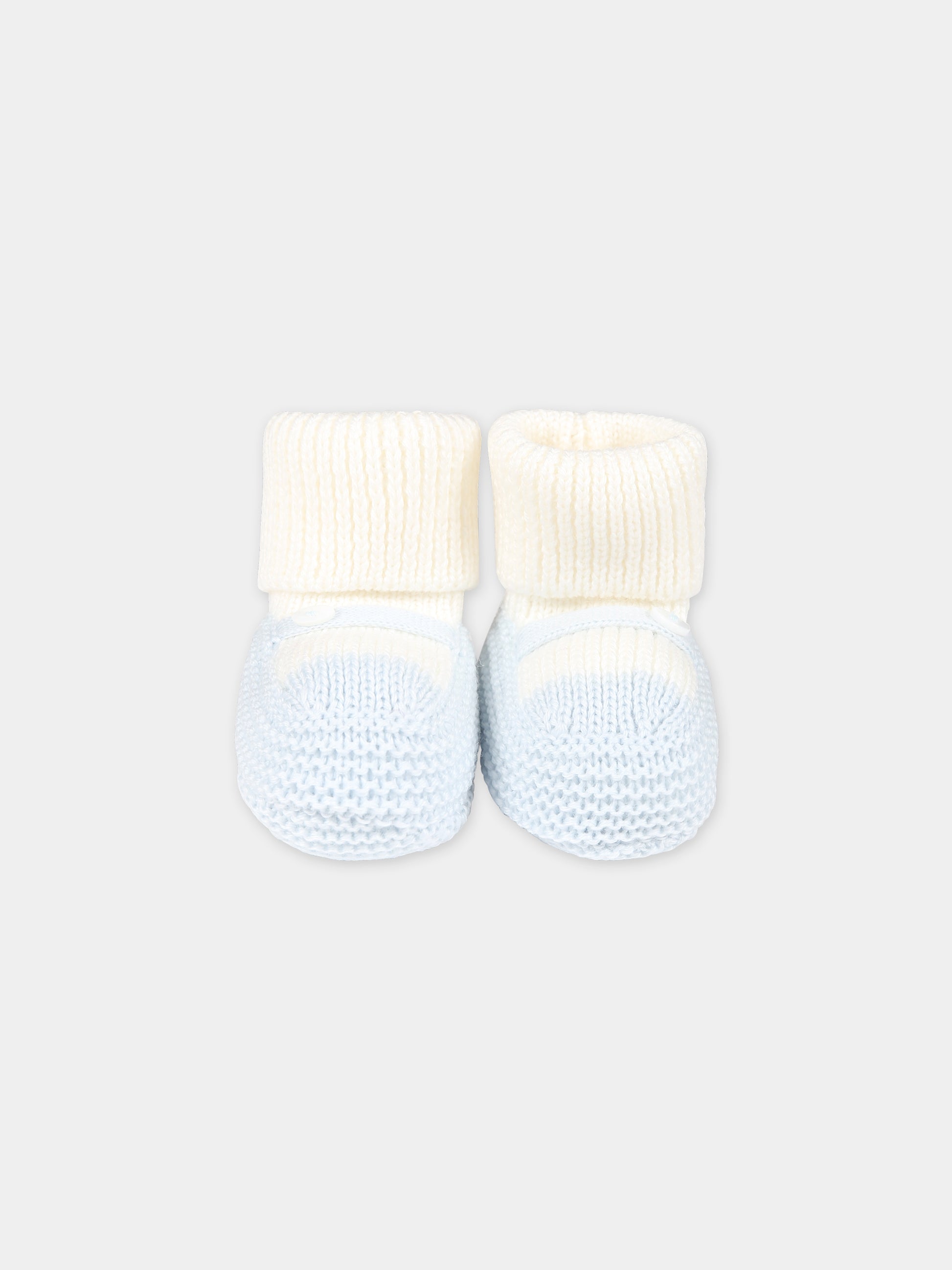 Babbucce multicolor per neonato,Little Bear,7141 LATTE/CIELO