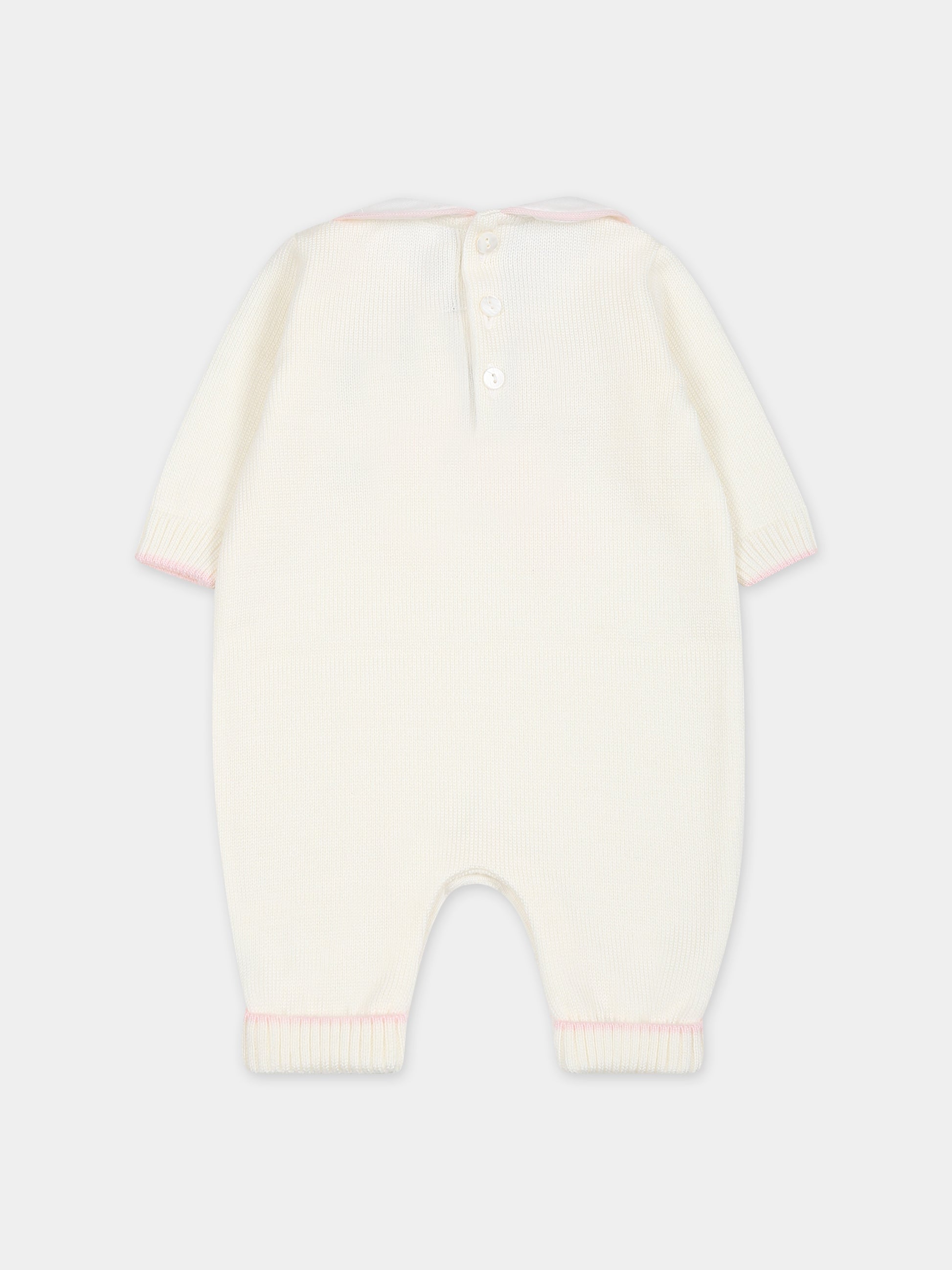 Tutina avorio per neonata con fiocco,Little Bear,7132 LATTE/CIPRIA
