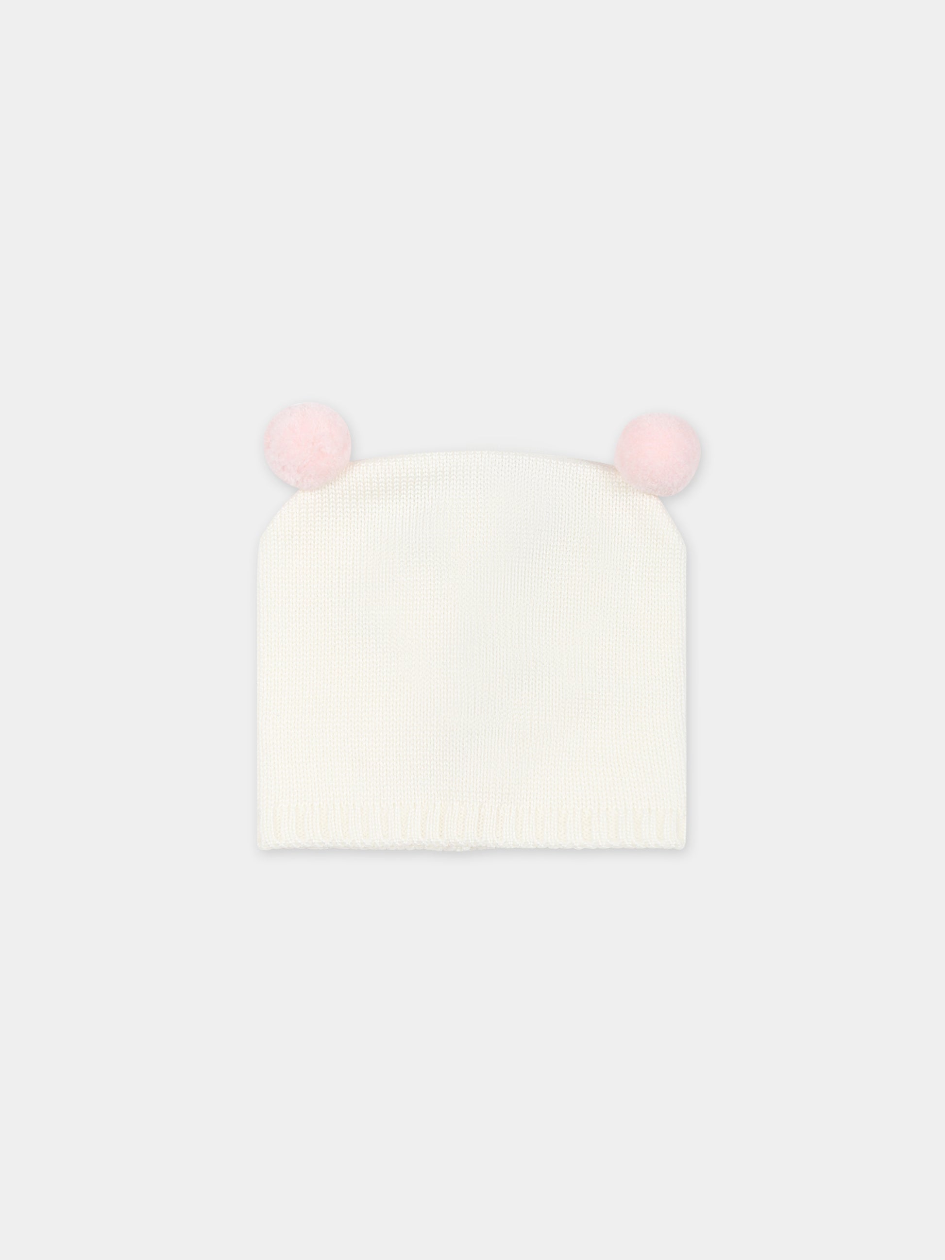 Cappello bianco per neonata,Little Bear,7135 LATTE/CIPRIA